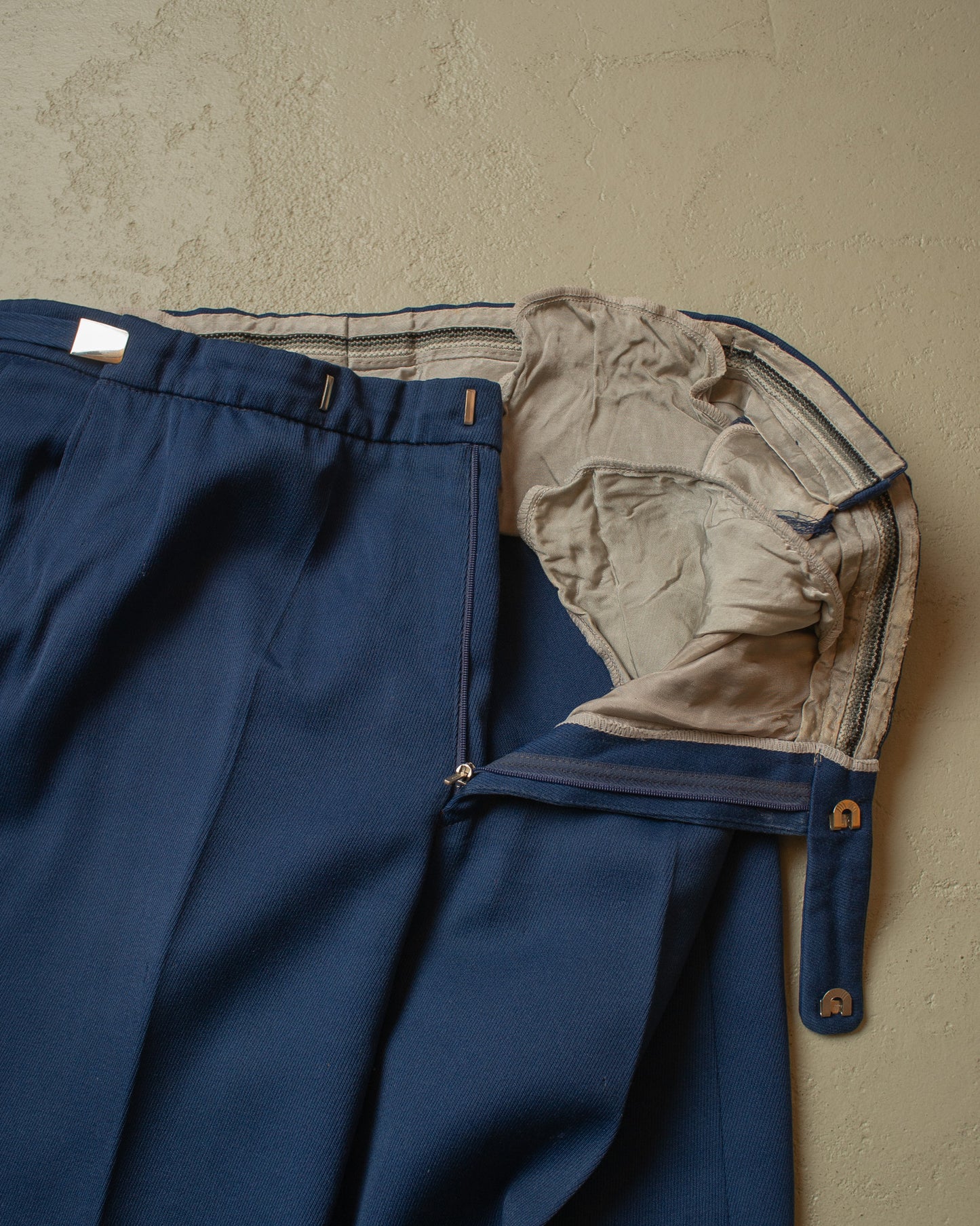 1960s/70s German Wide Leg Suit Pants blue - W36,5 L29