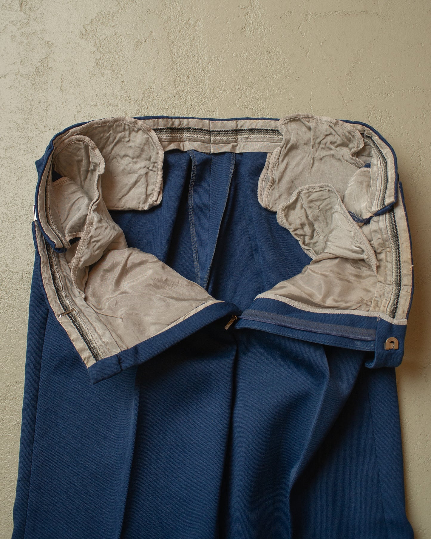 1960s/70s German Wide Leg Suit Pants blue - W36,5 L29