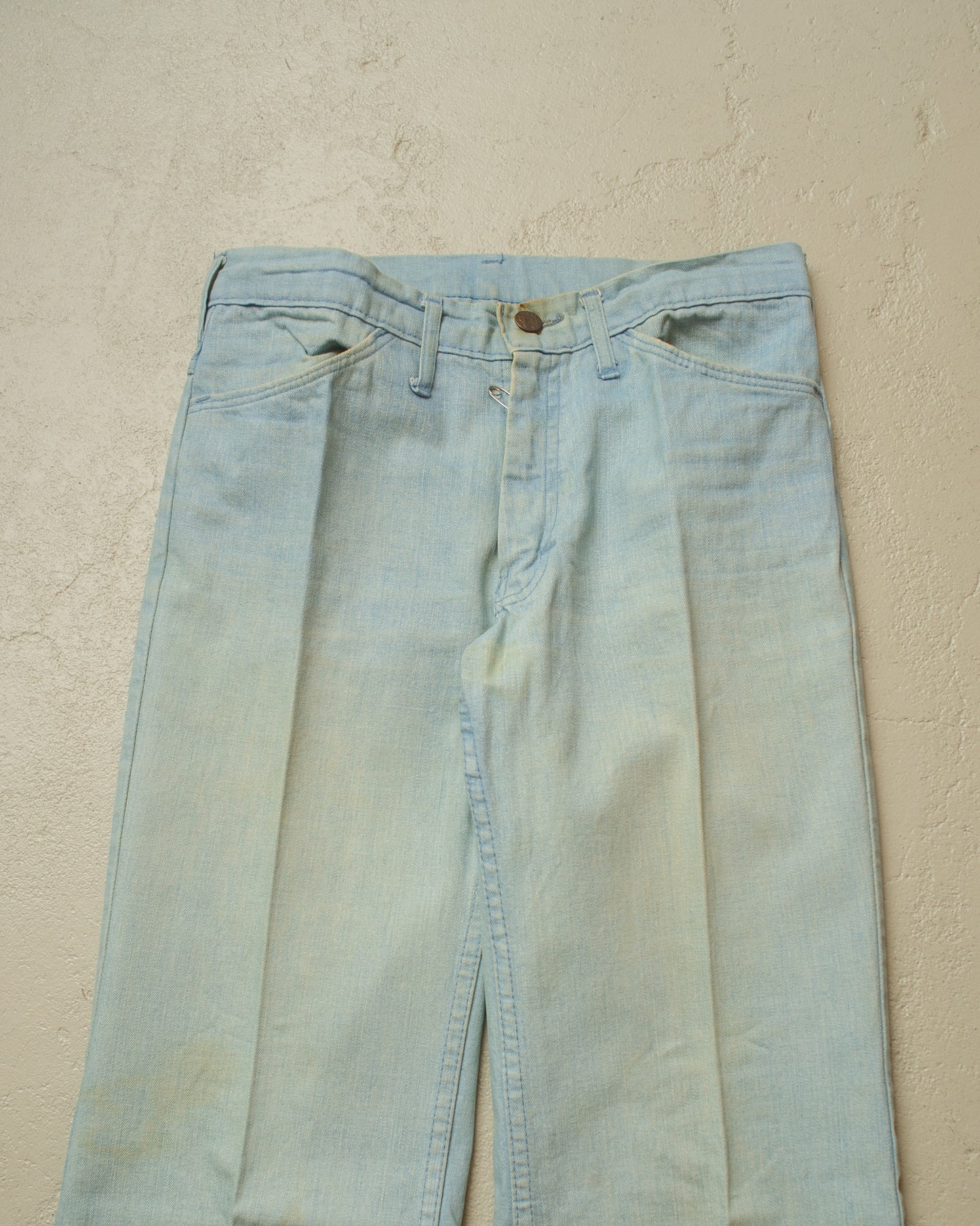 1970s Faded Mustang Flared Denim Pants blue - W28 L32