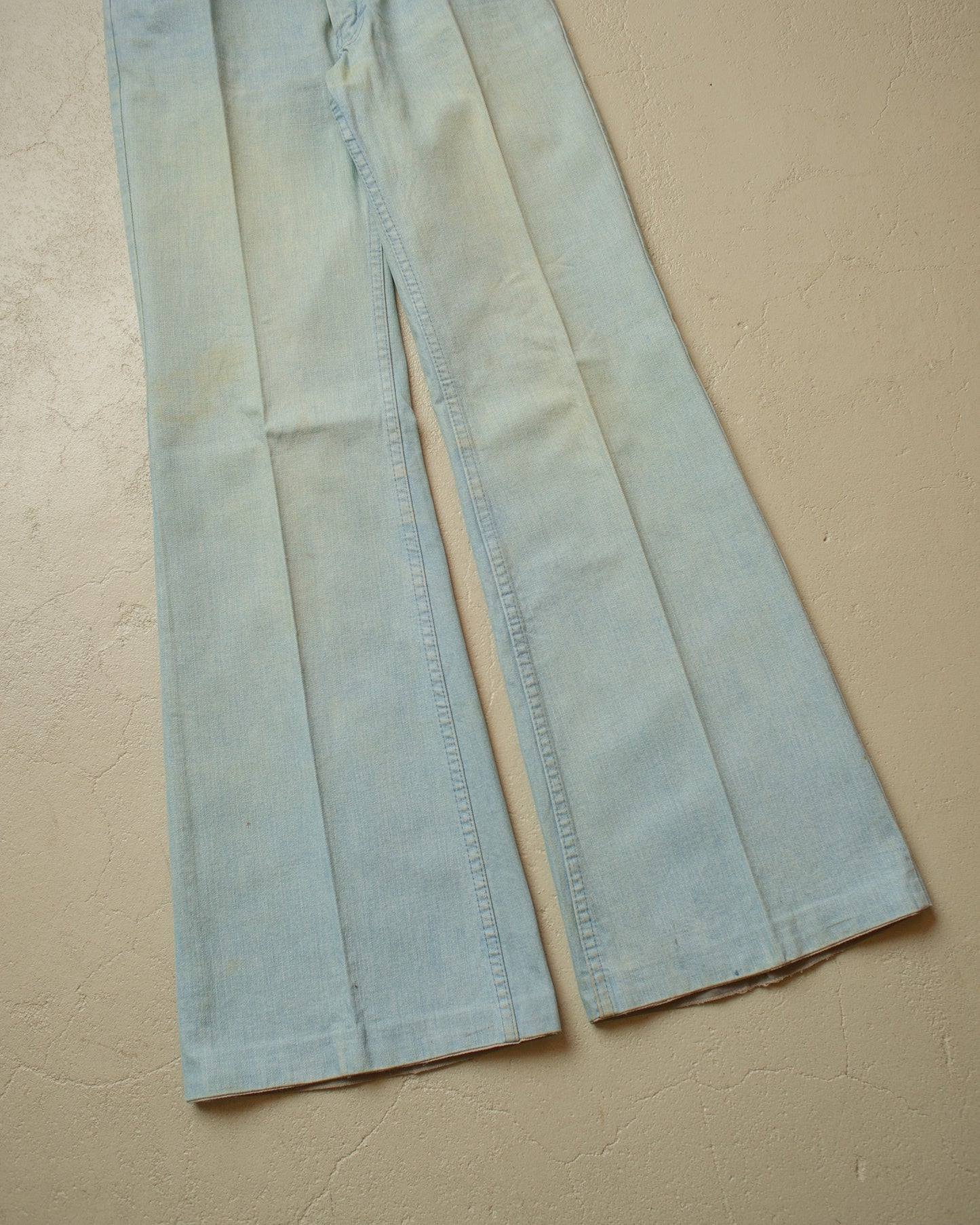1970s Faded Mustang Flared Denim Pants blue - W28 L32
