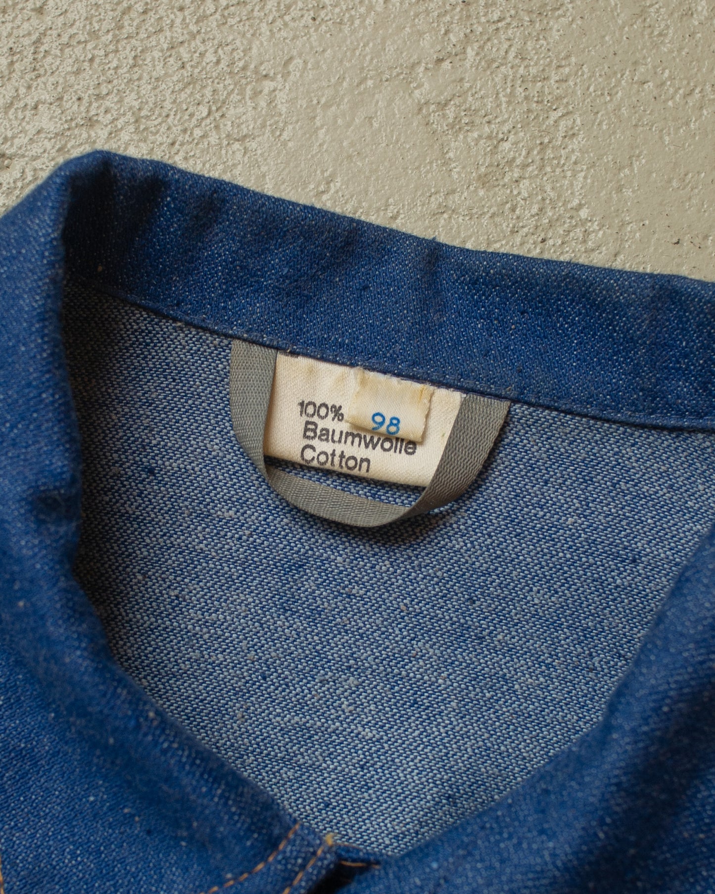 1970s Shanty cropped Denim Jacket blue - M/L