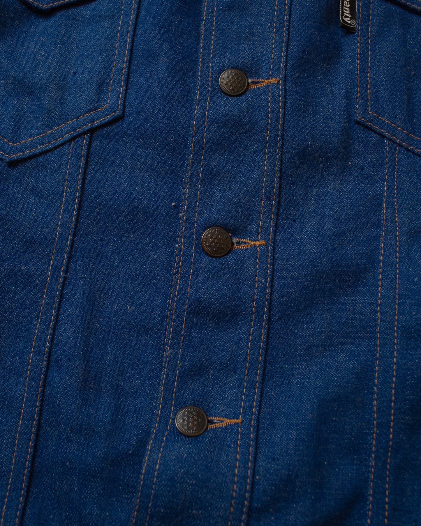 1970s Shanty cropped Denim Jacket blue - M/L