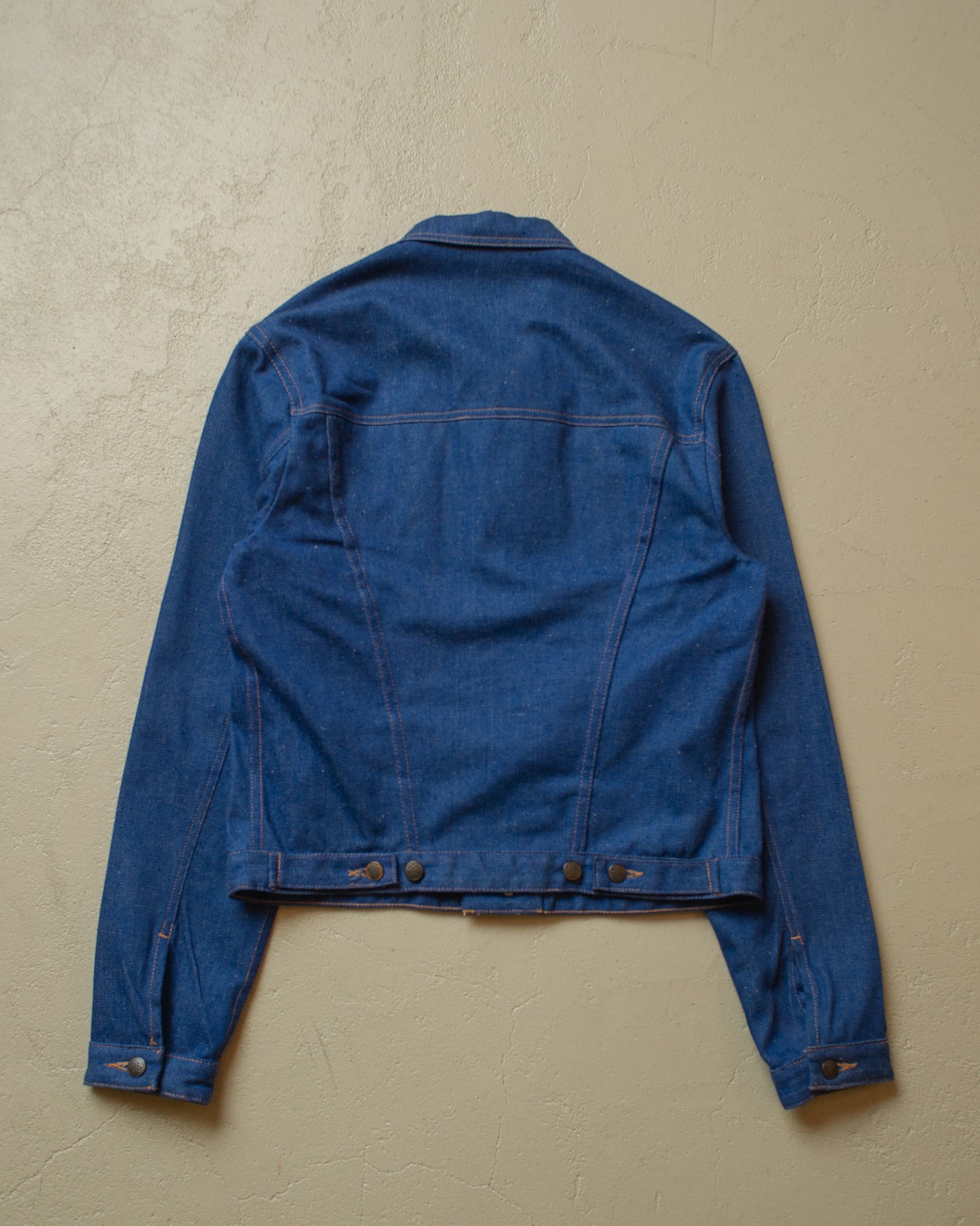1970s Shanty cropped Denim Jacket blue - M/L