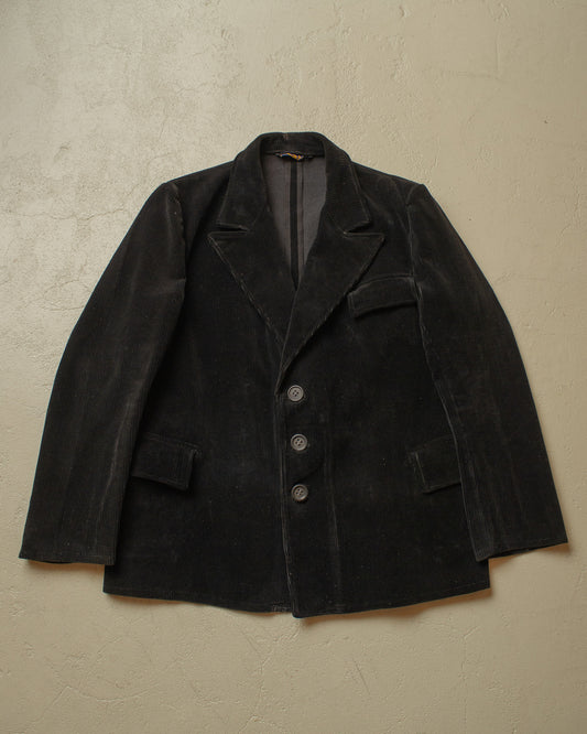 1940s German Hero Corduroy Work Jacket black - M/L