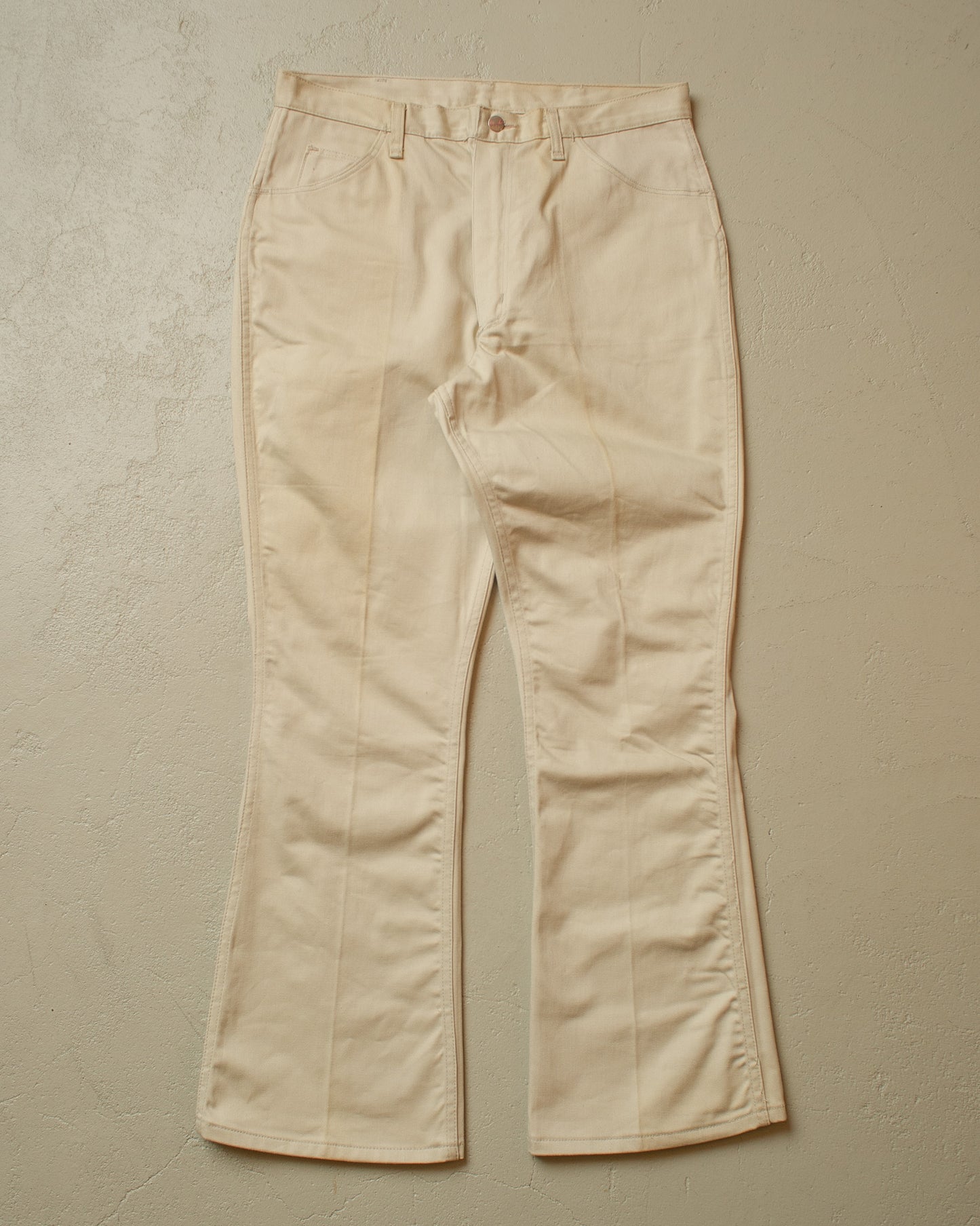 1960s Deadstock Wrangler Blue Bell Flared Pants beige - W36 L32