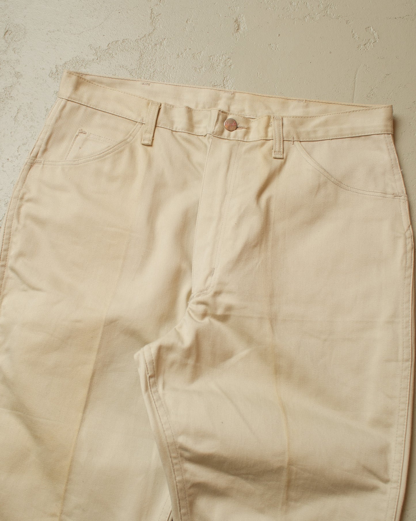 1960s Deadstock Wrangler Blue Bell Flared Pants beige - W36 L32