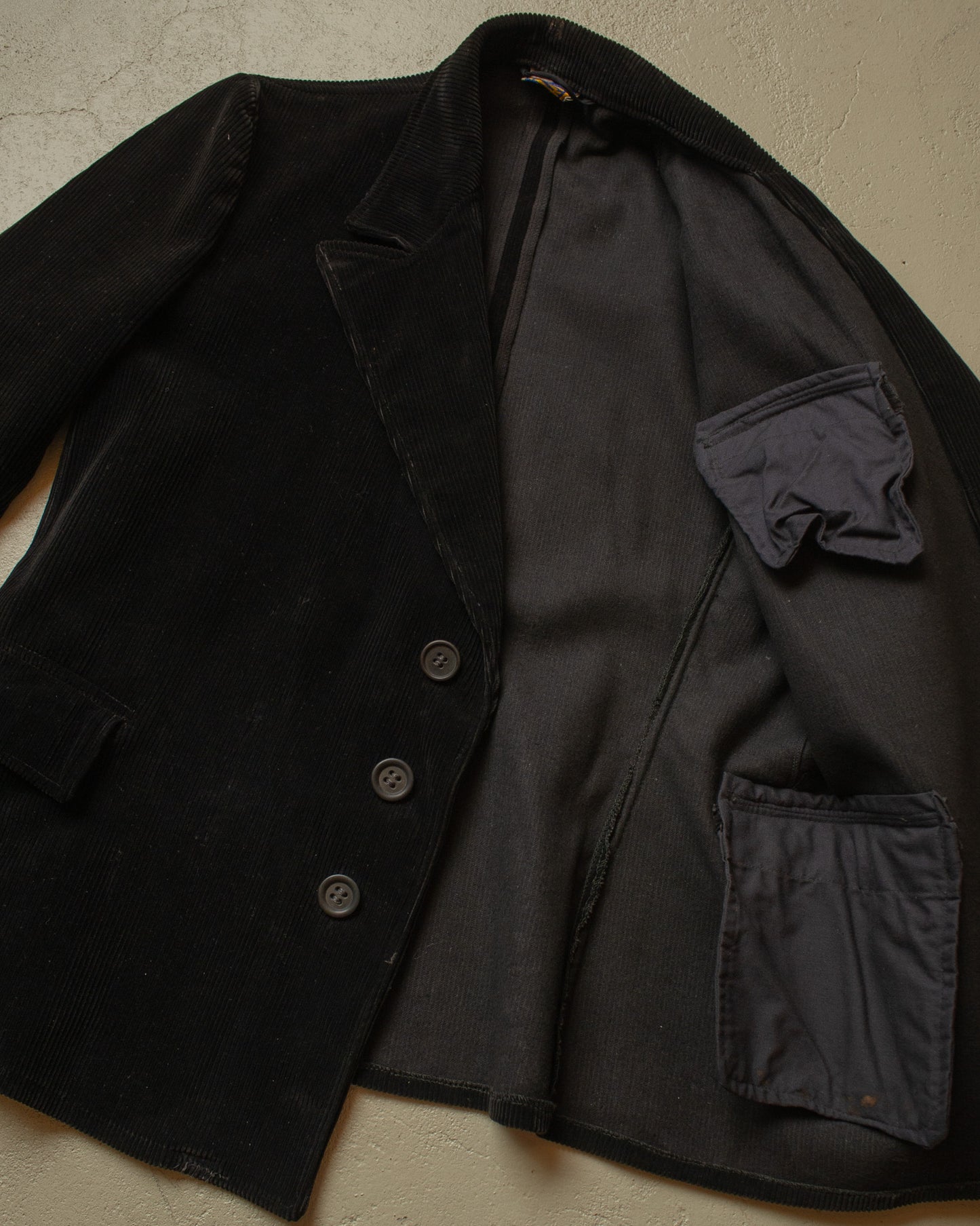 1940s German Hero Corduroy Work Jacket black - M/L