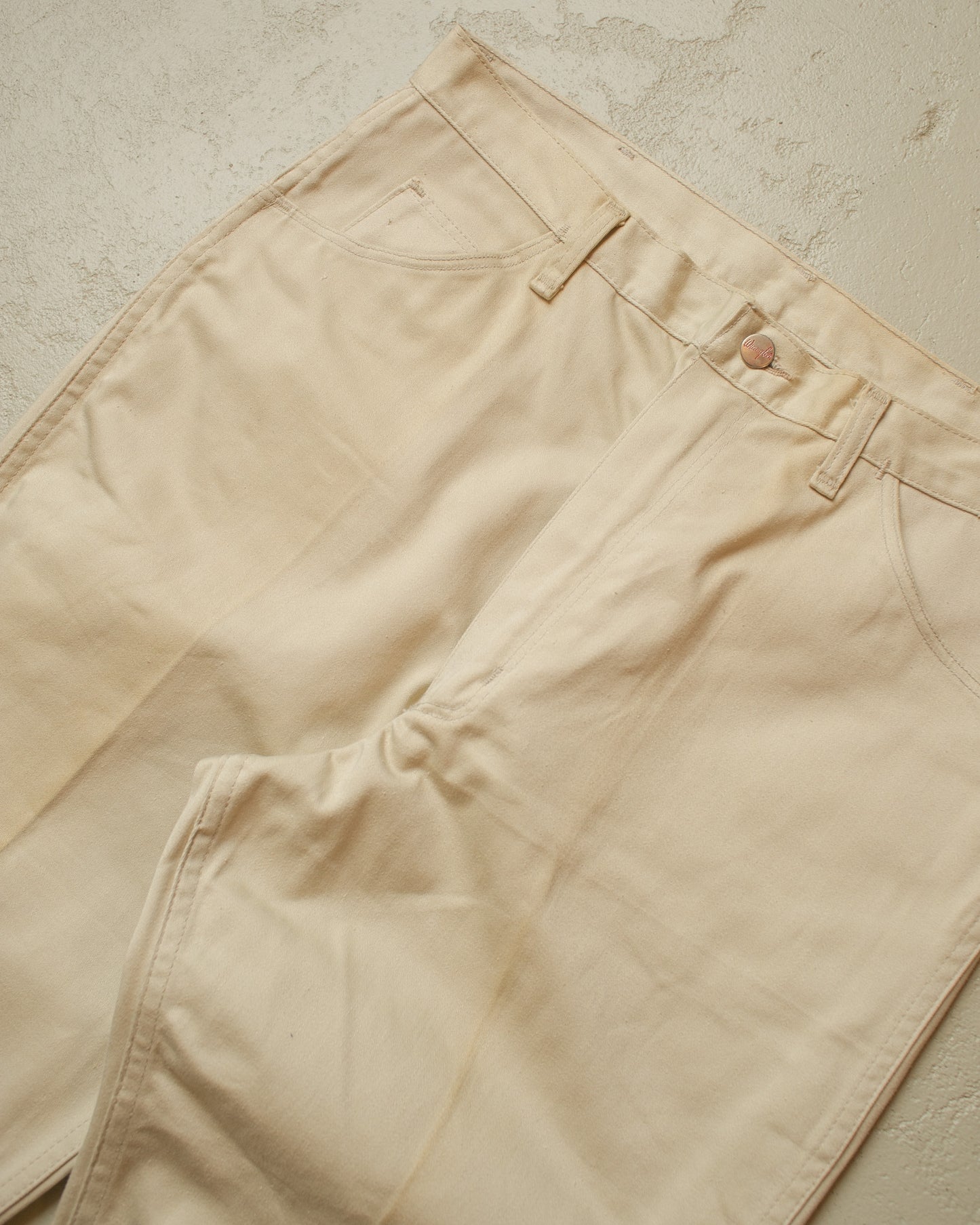 1960s Deadstock Wrangler Blue Bell Flared Pants beige - W36 L32
