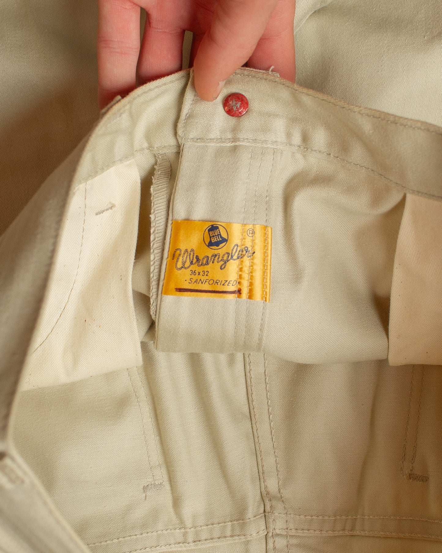 1960s Deadstock Wrangler Blue Bell Flared Pants beige - W36 L32