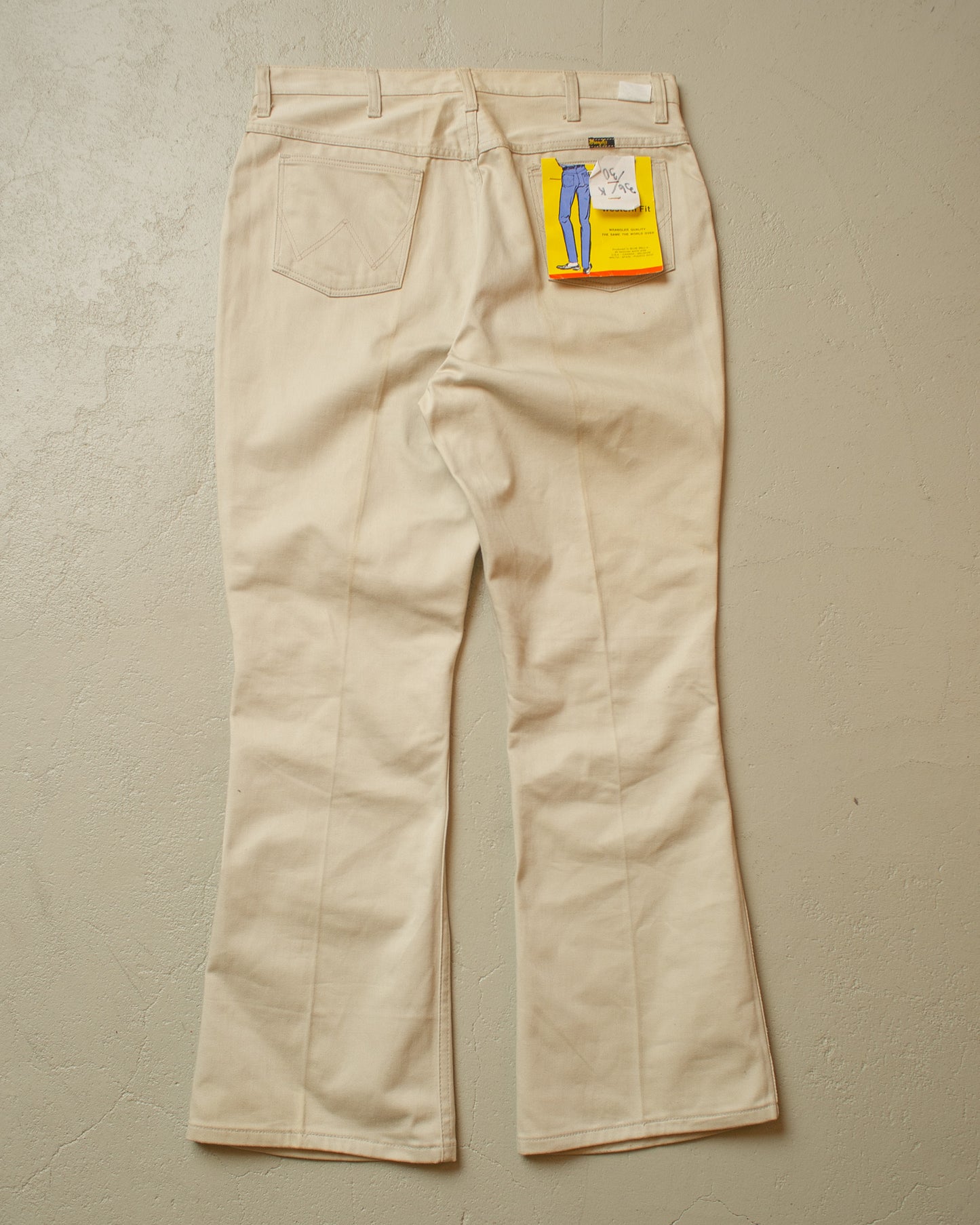 1960s Deadstock Wrangler Blue Bell Flared Pants beige - W36 L32
