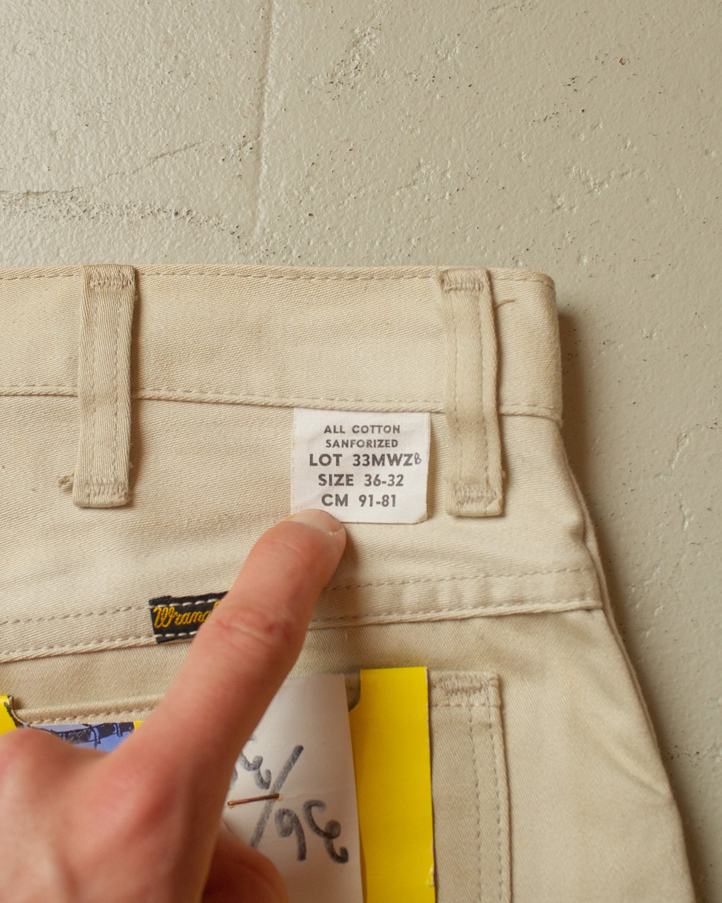 1960s Deadstock Wrangler Blue Bell Flared Pants beige - W36 L32