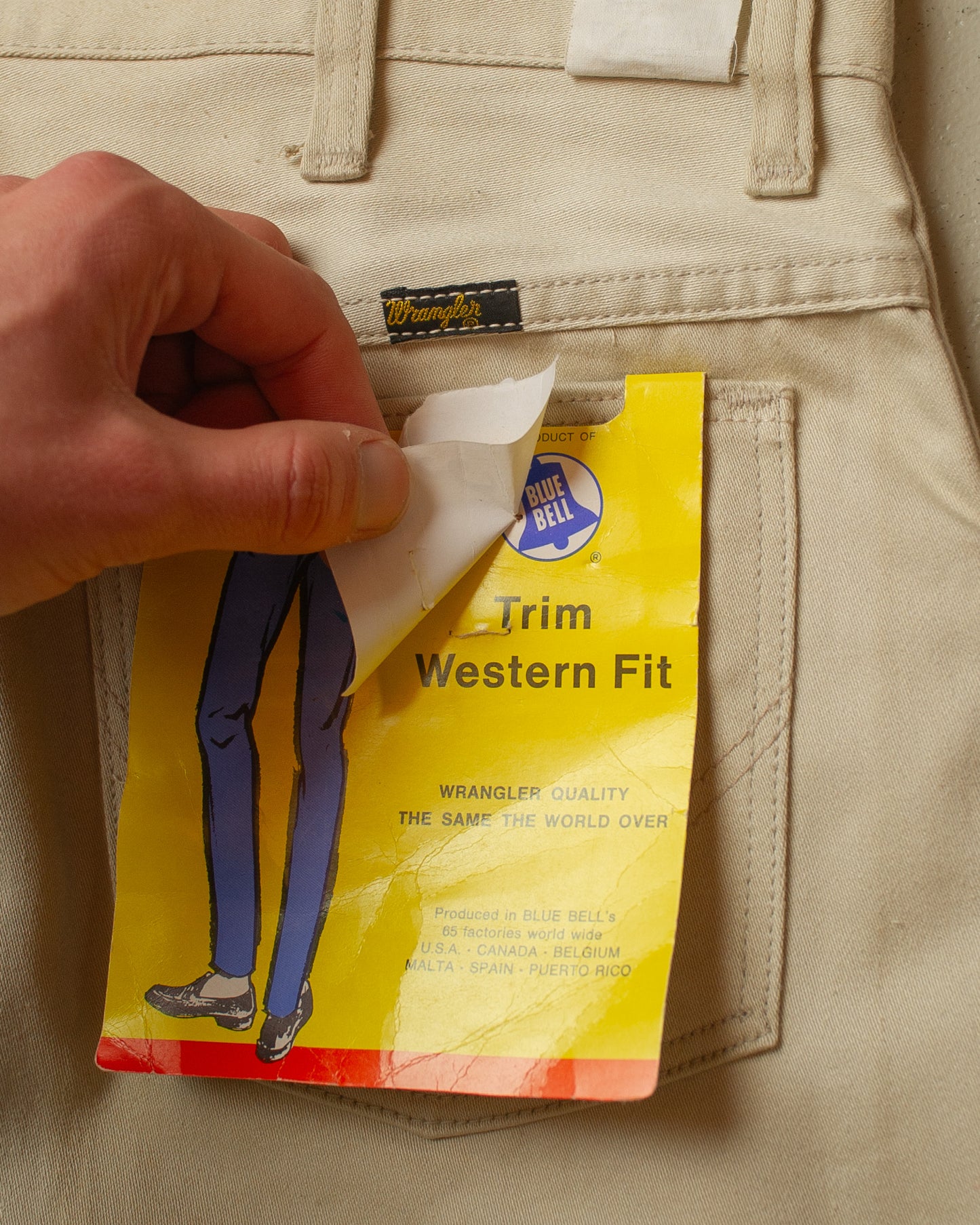 1960s Deadstock Wrangler Blue Bell Flared Pants beige - W36 L32