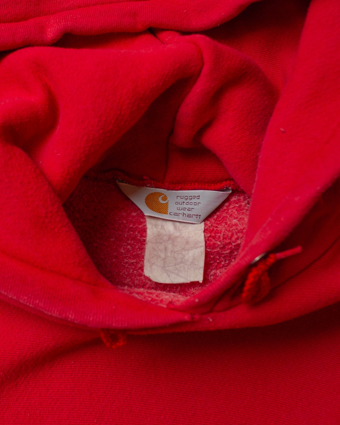 1990s Faded Carhartt "Reverse Weave" Hoodie red - XL