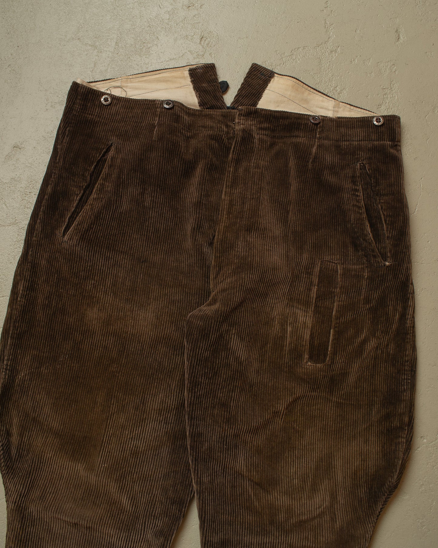 1930s German Corduroy Breeches brown - W41 L24