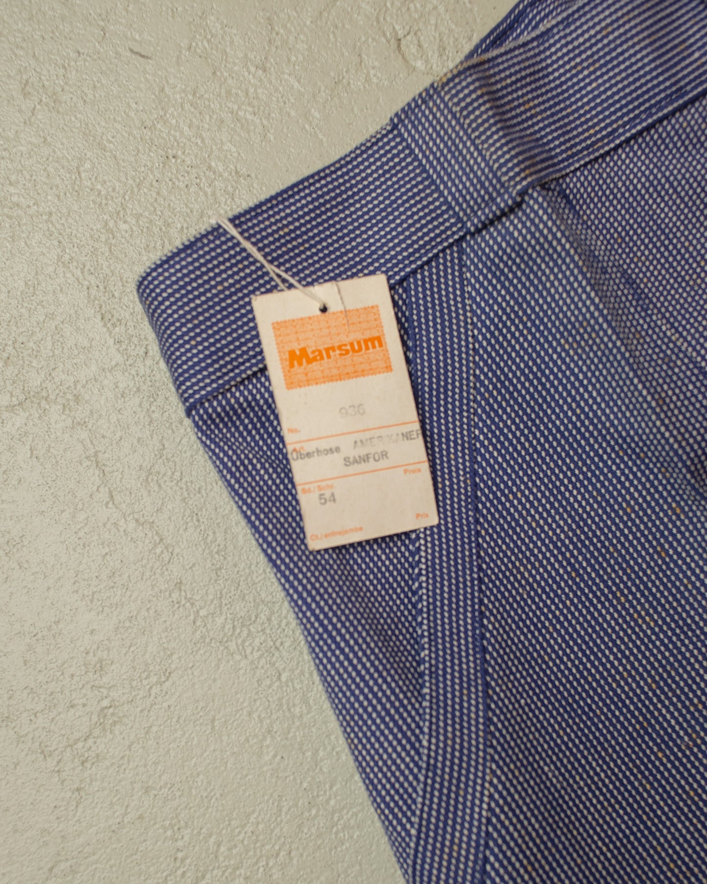 1950s/60s German Deadstock "Amerikaner" striped Work Pants blue - W35 L31,5