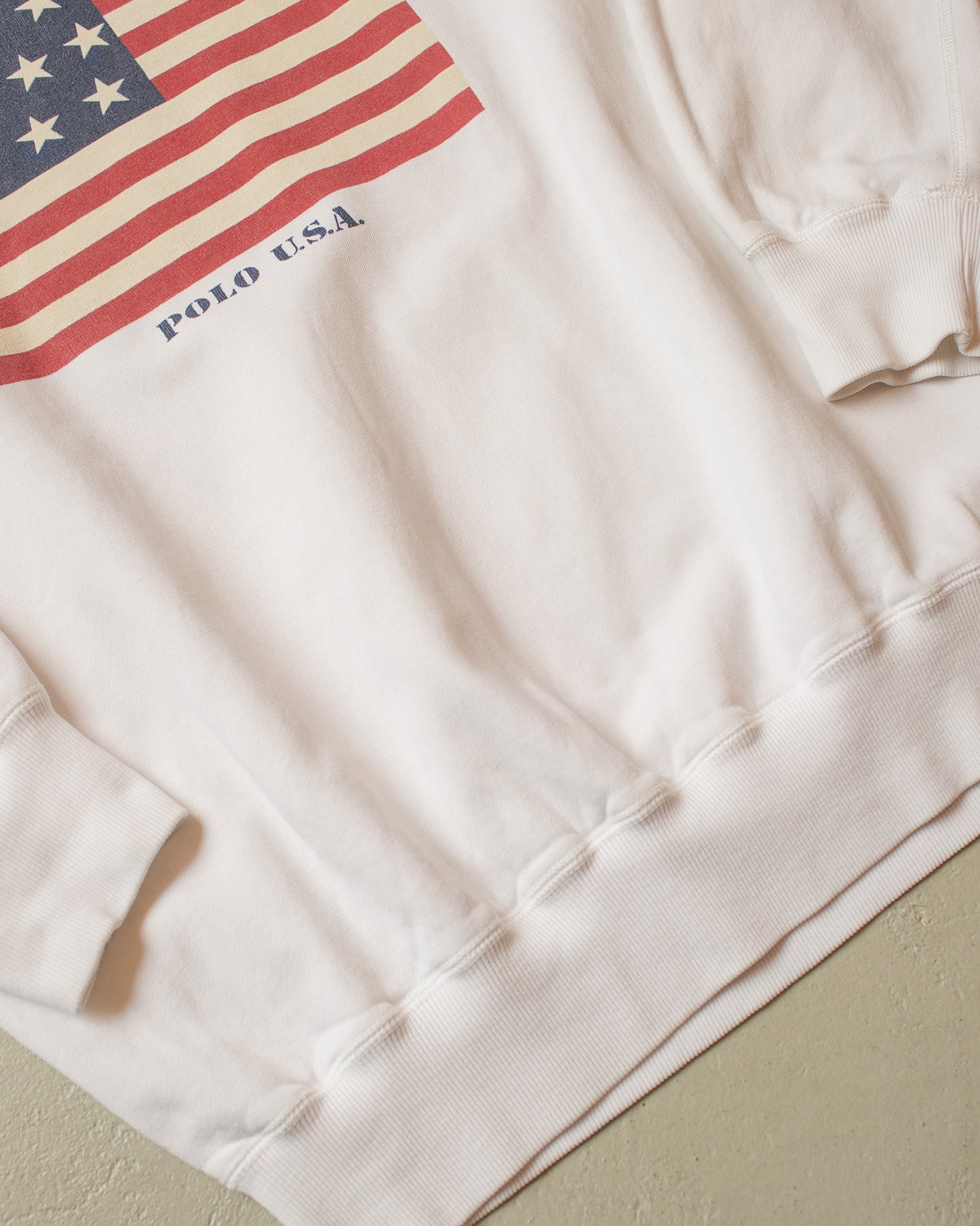 1980s/90s Ralph Lauren USA Flag Raglan Sweatshirt white - L