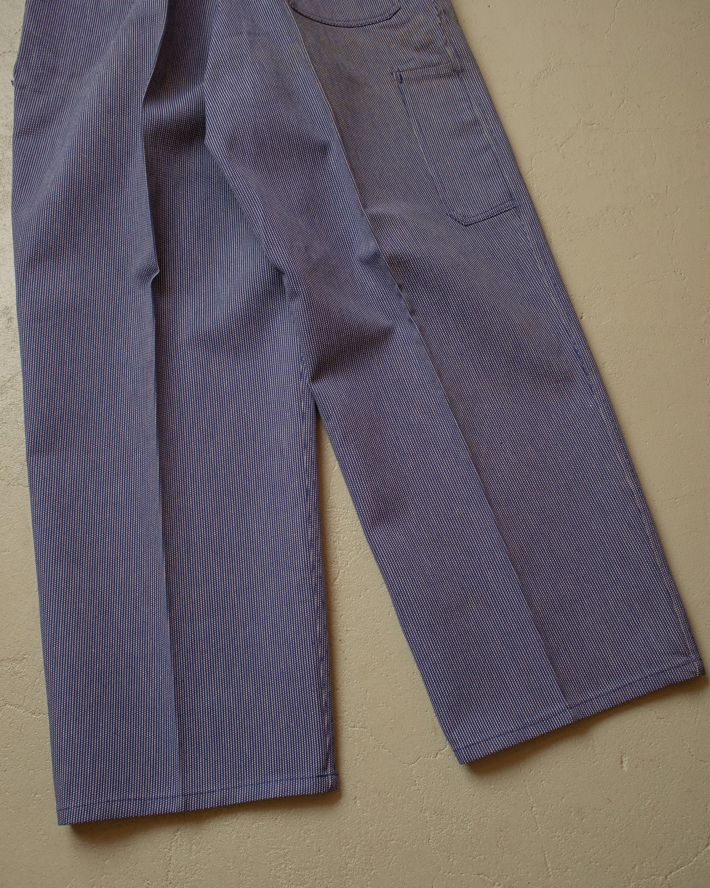 1950s/60s German Deadstock "Amerikaner" striped Work Pants blue - W35 L31,5