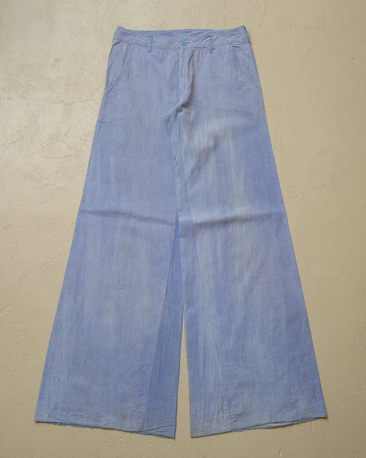 1970s faded German light Bellbottoms blue - W28 L34