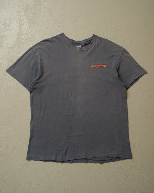 1980s Sunfaded Porsche T-shirt black - L