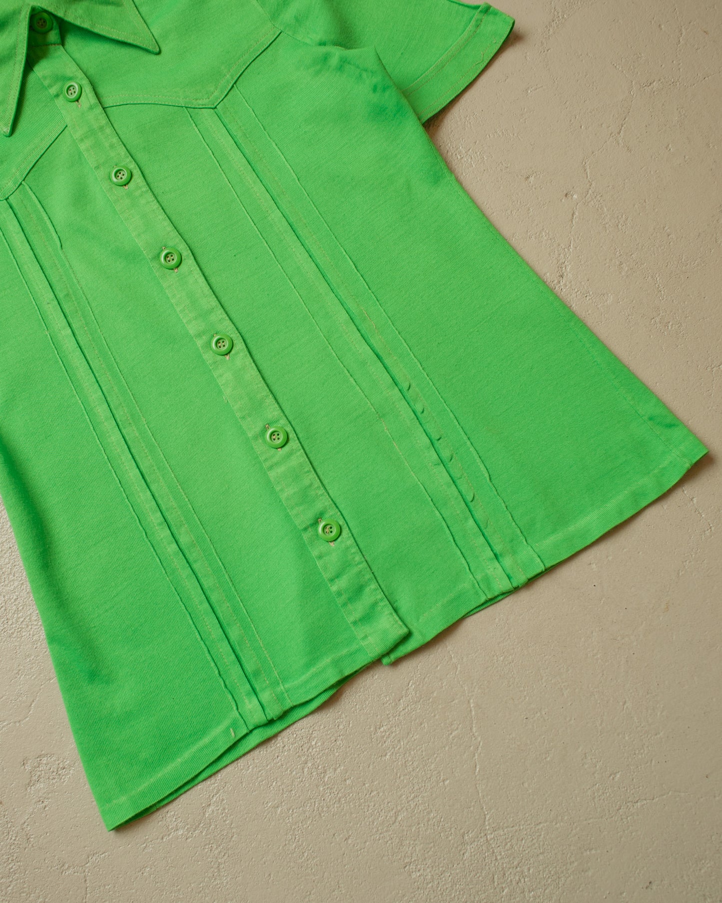 1970s Knit Polo Shirt green - XS/S