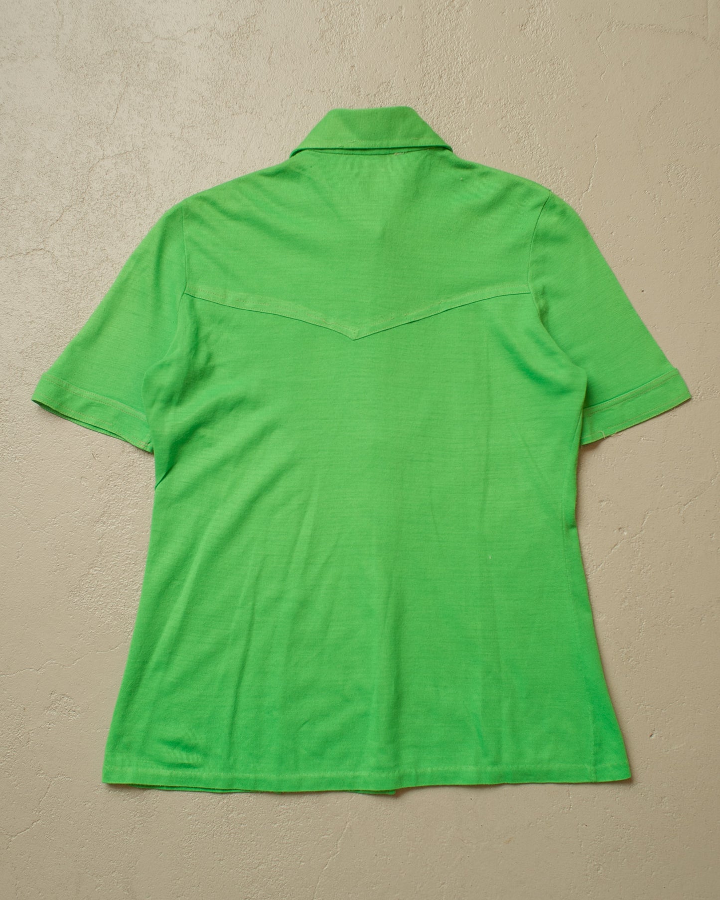 1970s Knit Polo Shirt green - XS/S