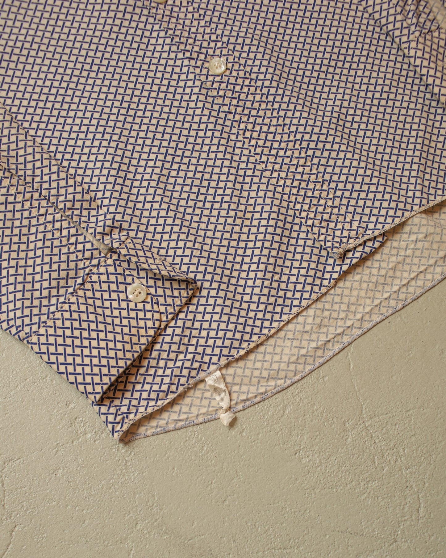 1960s/70s haupt pattern Cotton Shirt blue - M