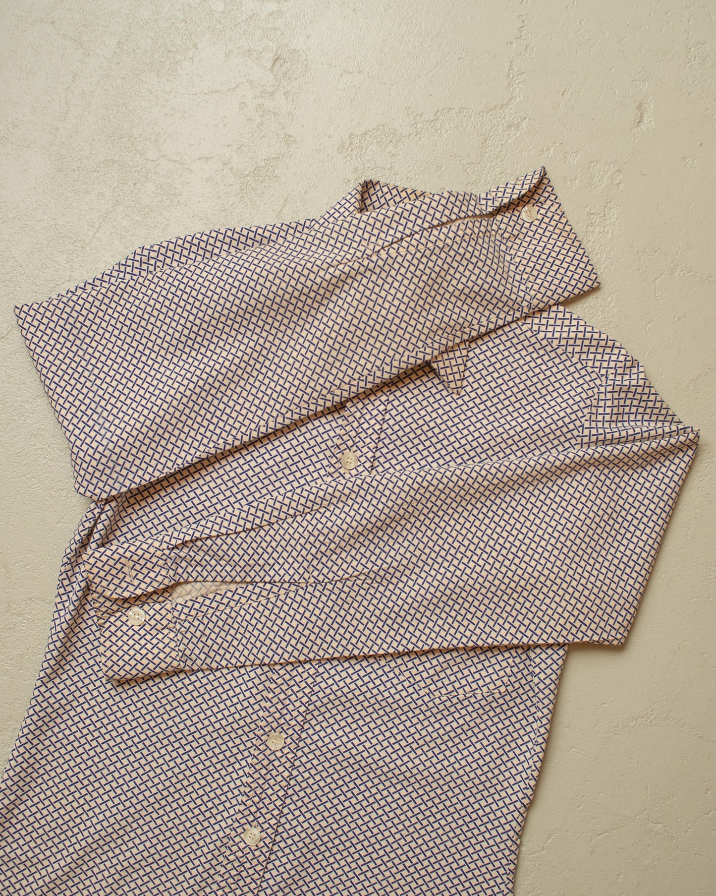 1960s/70s haupt pattern Cotton Shirt blue - M