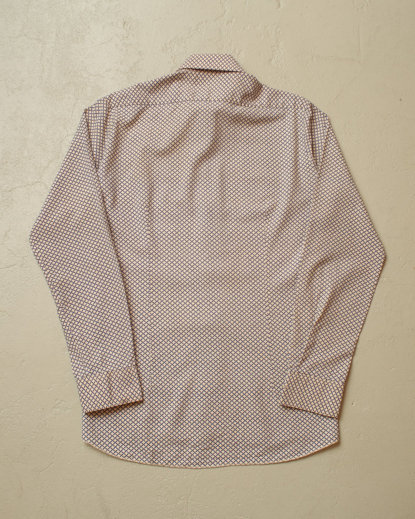 1960s/70s haupt pattern Cotton Shirt blue - M
