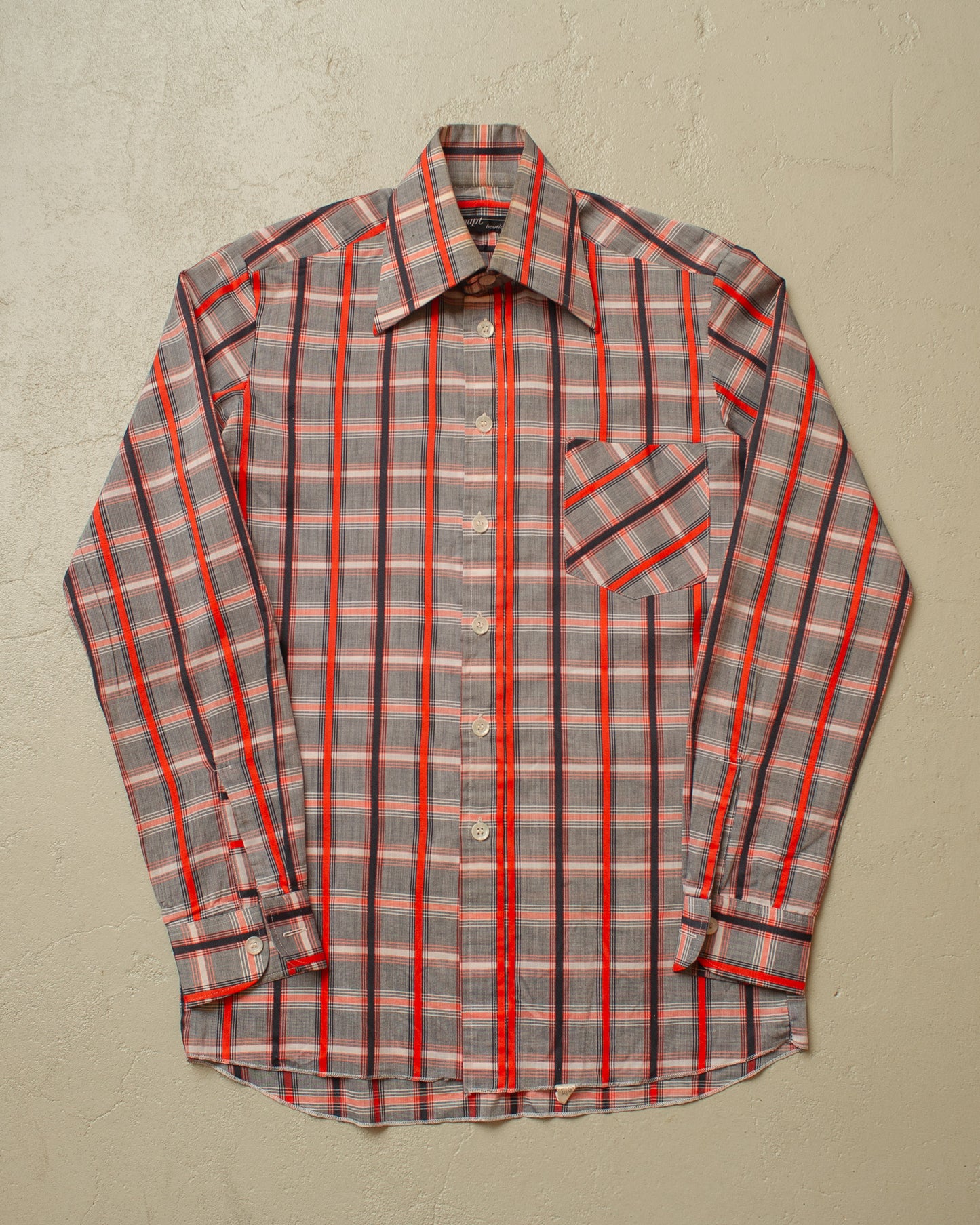 1960s/70s haupt checkered Cotton Shirt red - M