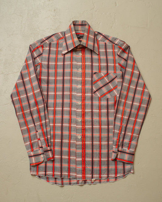 1960s/70s haupt checkered Cotton Shirt red - M