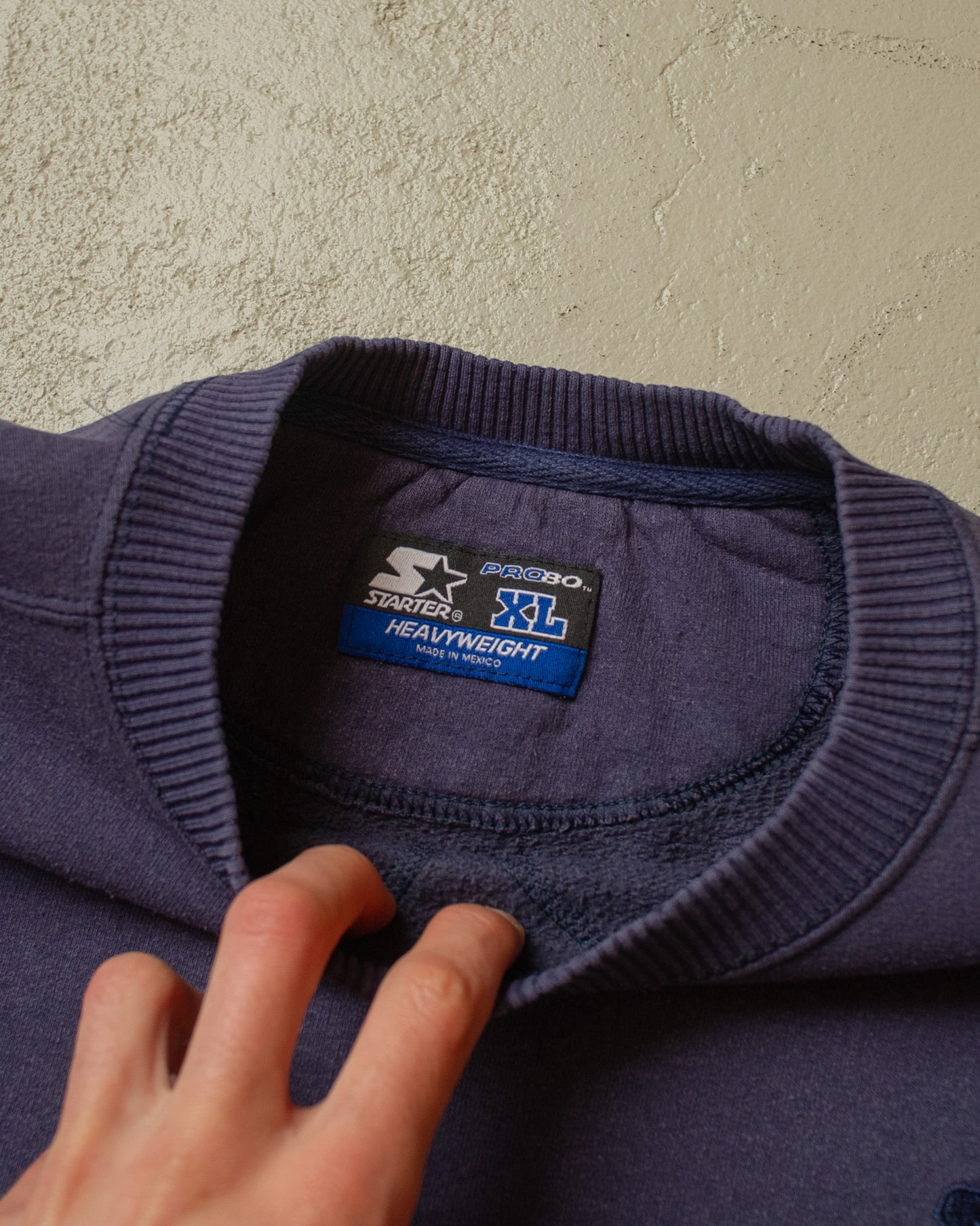 1990s Faded Starter Logo Sweatshirt navyblue - XL/XXL