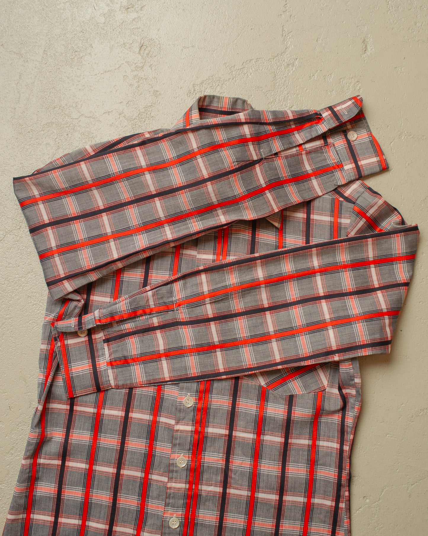 1960s/70s haupt checkered Cotton Shirt red - M