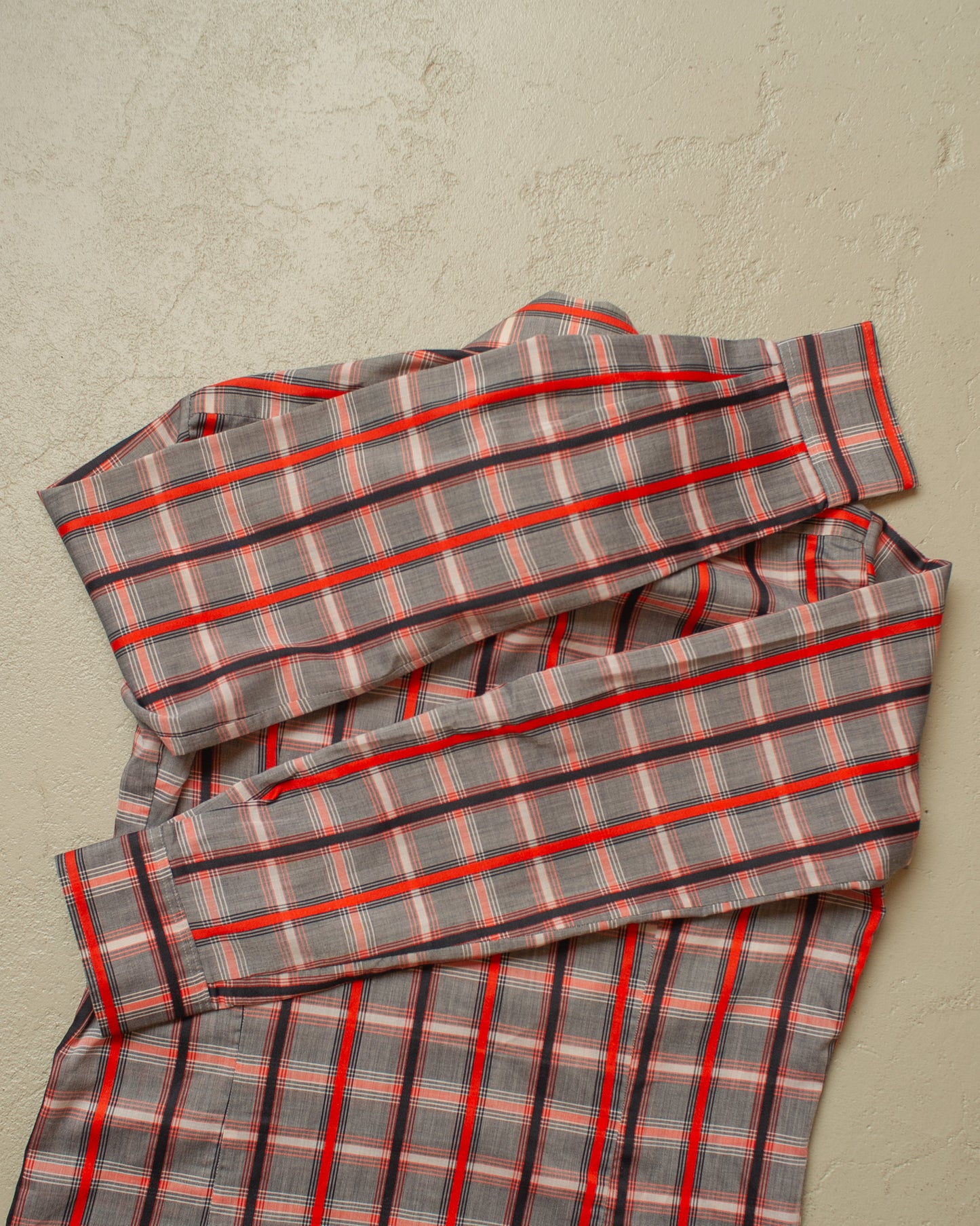 1960s/70s haupt checkered Cotton Shirt red - M