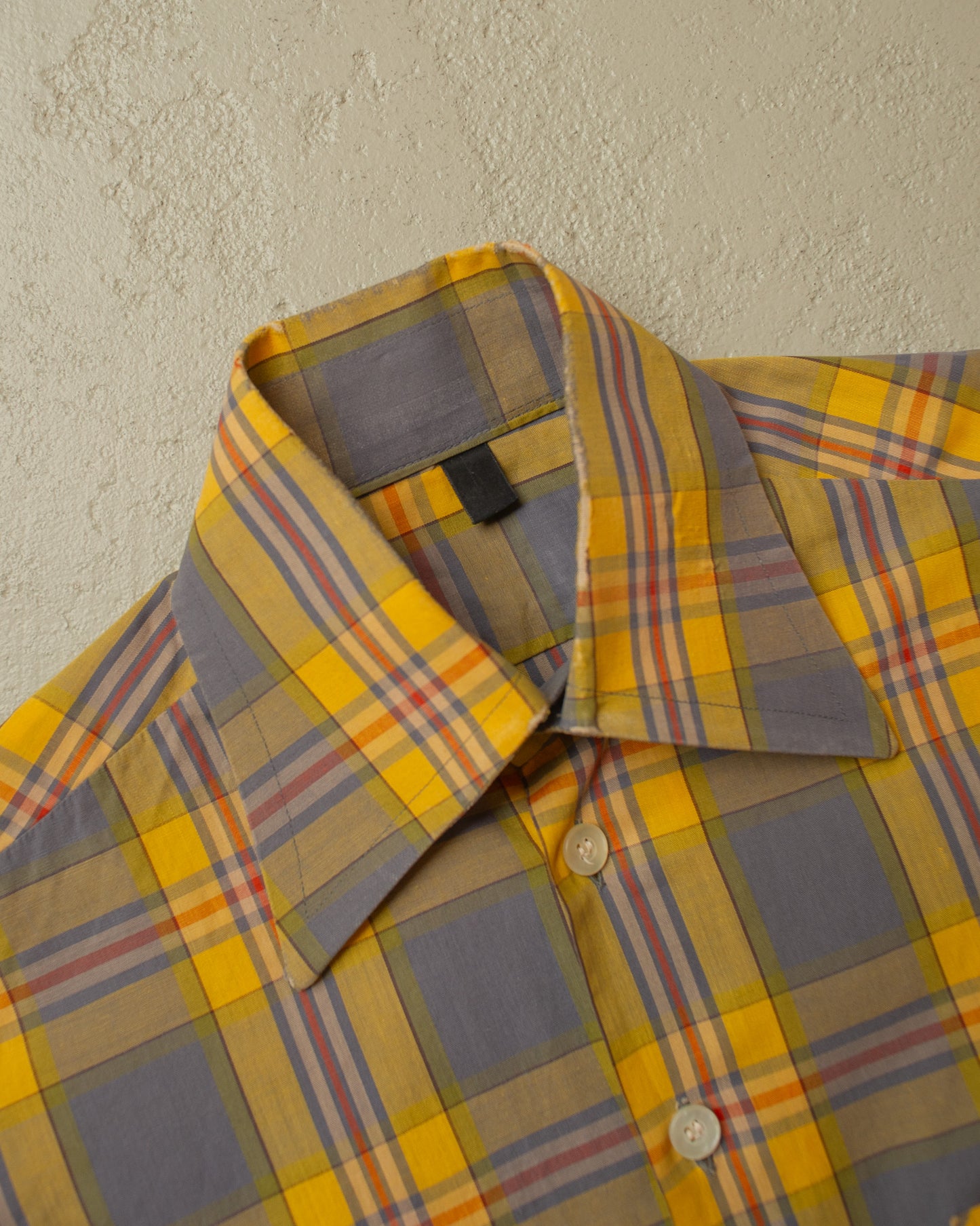 1960s/70s haupt checkered Shirt yellow - S/M