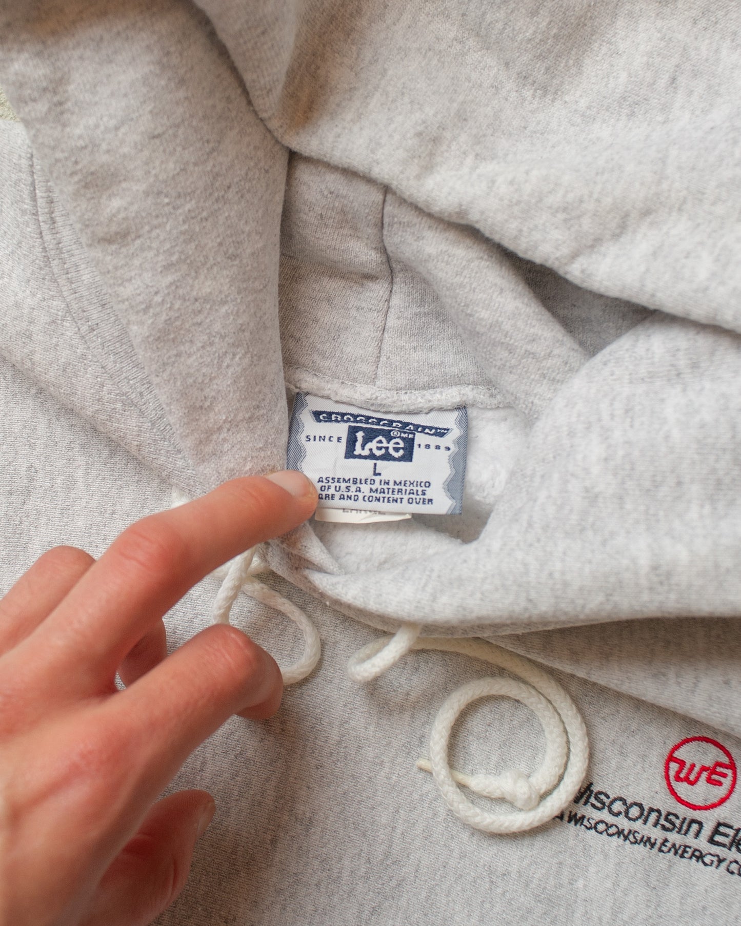 1990s Lee Company "Reverse Weave" Hoodie grey - L/XL