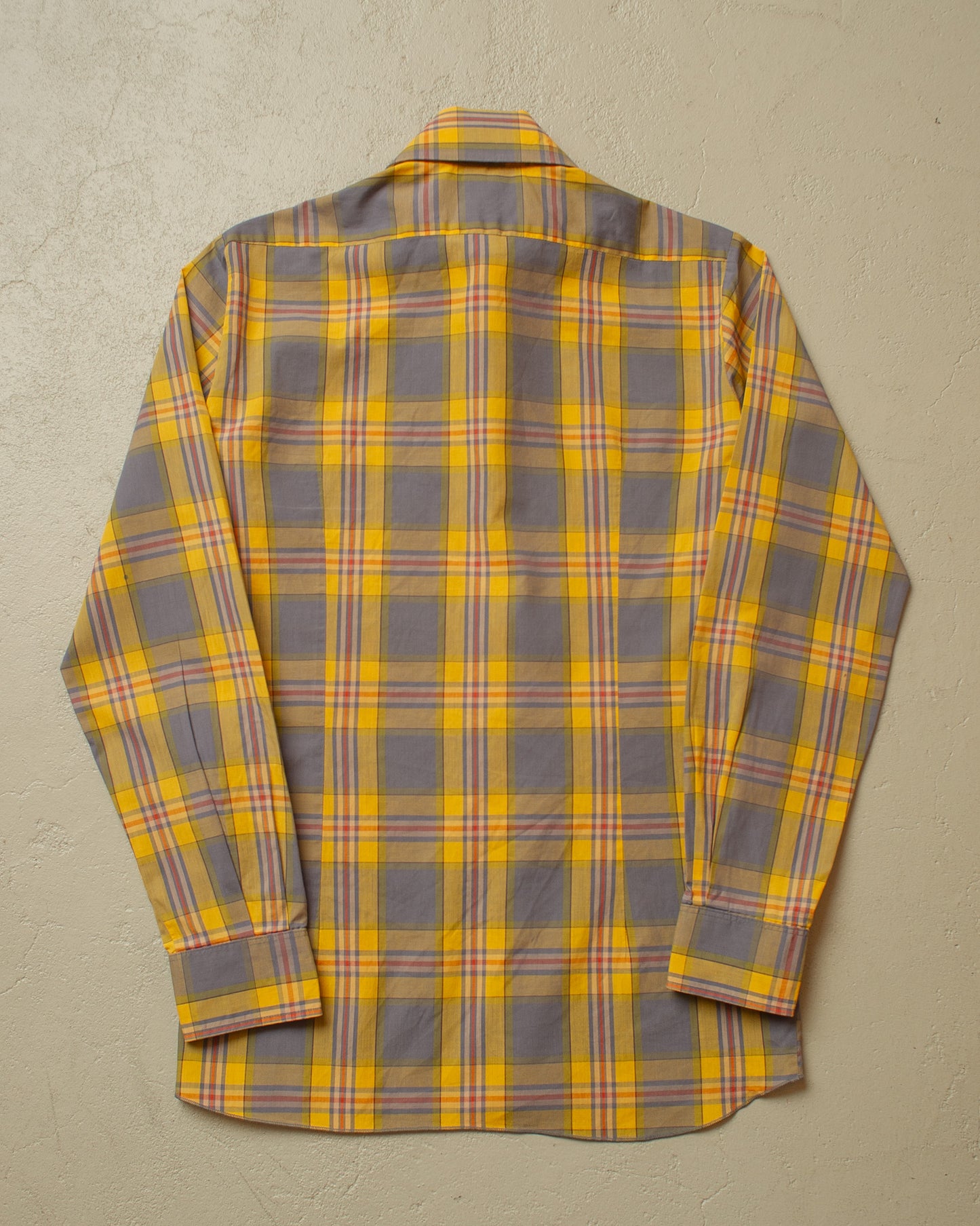 1960s/70s haupt checkered Shirt yellow - S/M