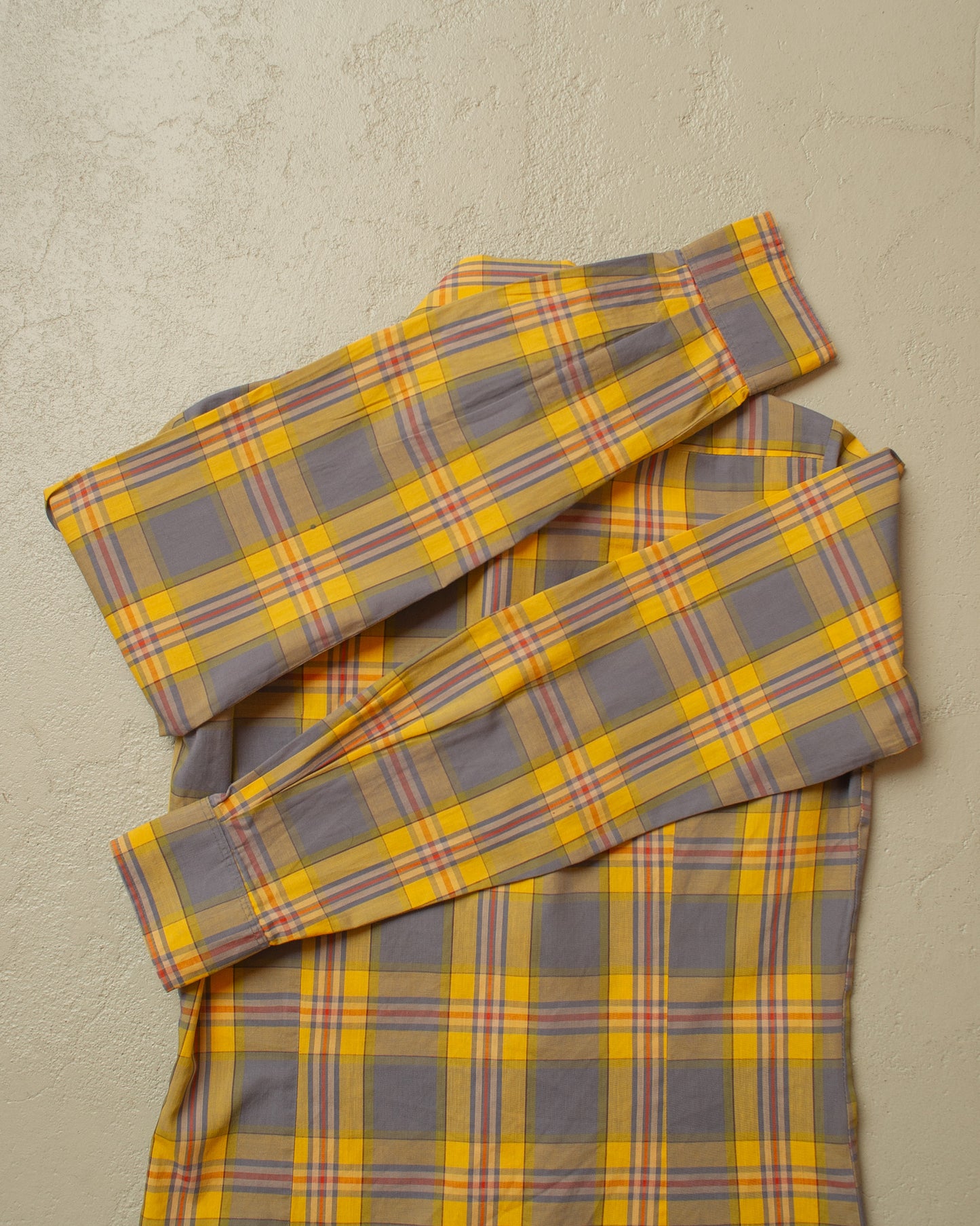 1960s/70s haupt checkered Shirt yellow - S/M