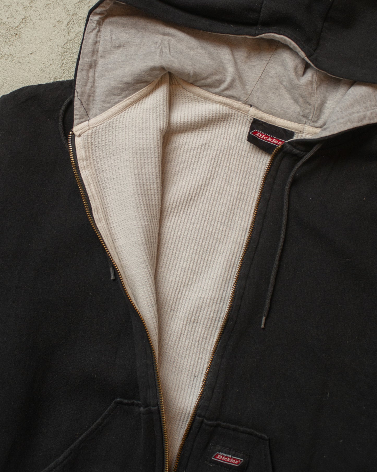 2000s Dickies Thermal lined Hoodie black - L/XL