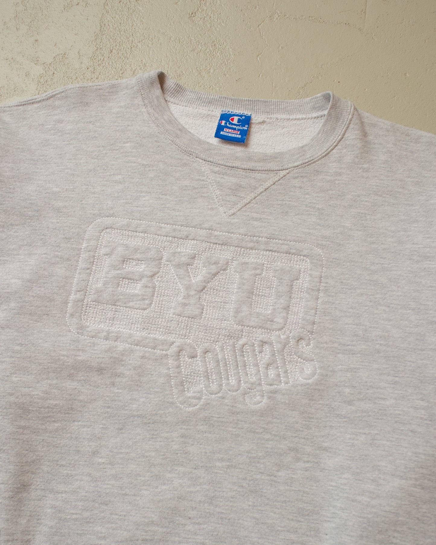 1980s/90s Champion BYU Cougars Sweatshirt grey - L/XL
