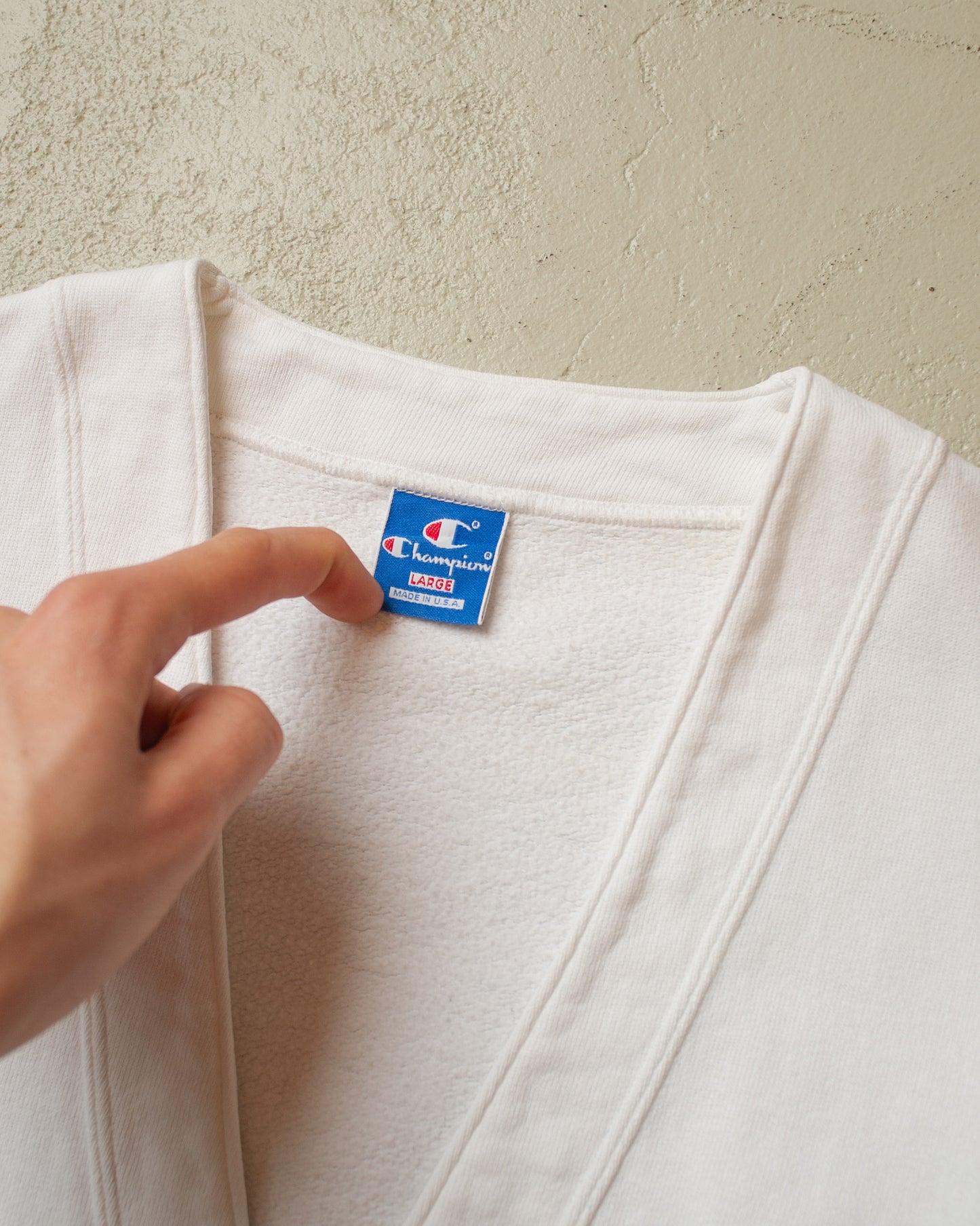 1980s Champion Sweatshirt Cardigan white - M/L