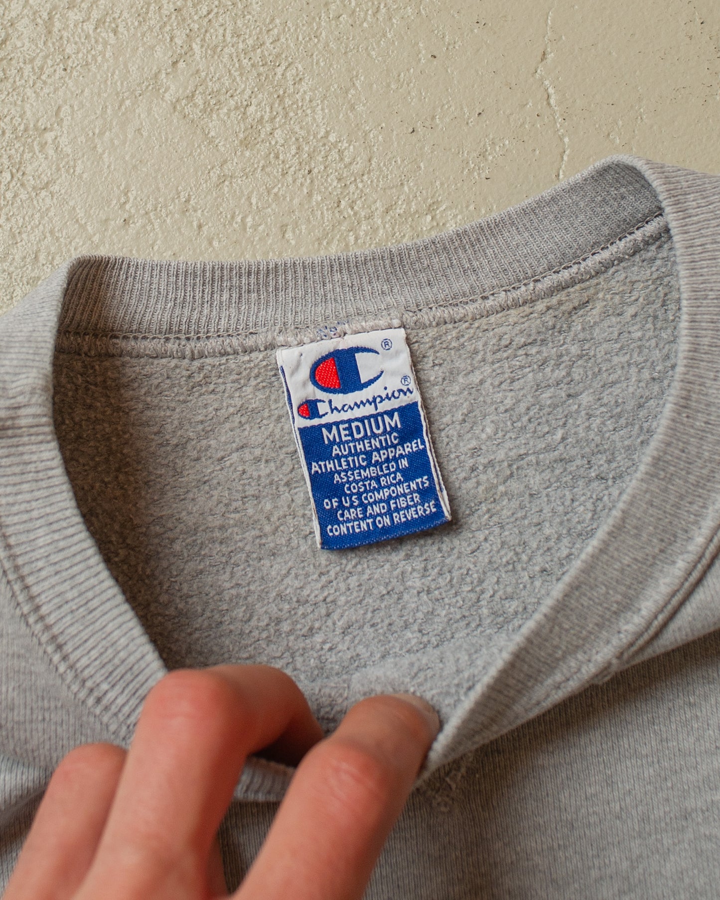 1990s Champion Spellout Sweatshirt grey - M/L