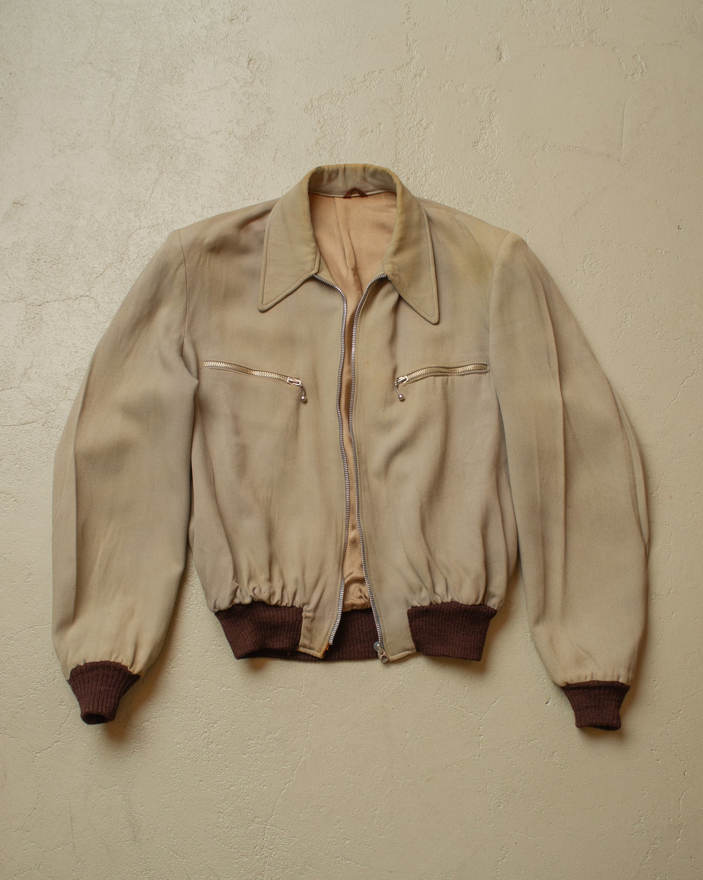 1930s German Gabardine Sports Jacket beige - S