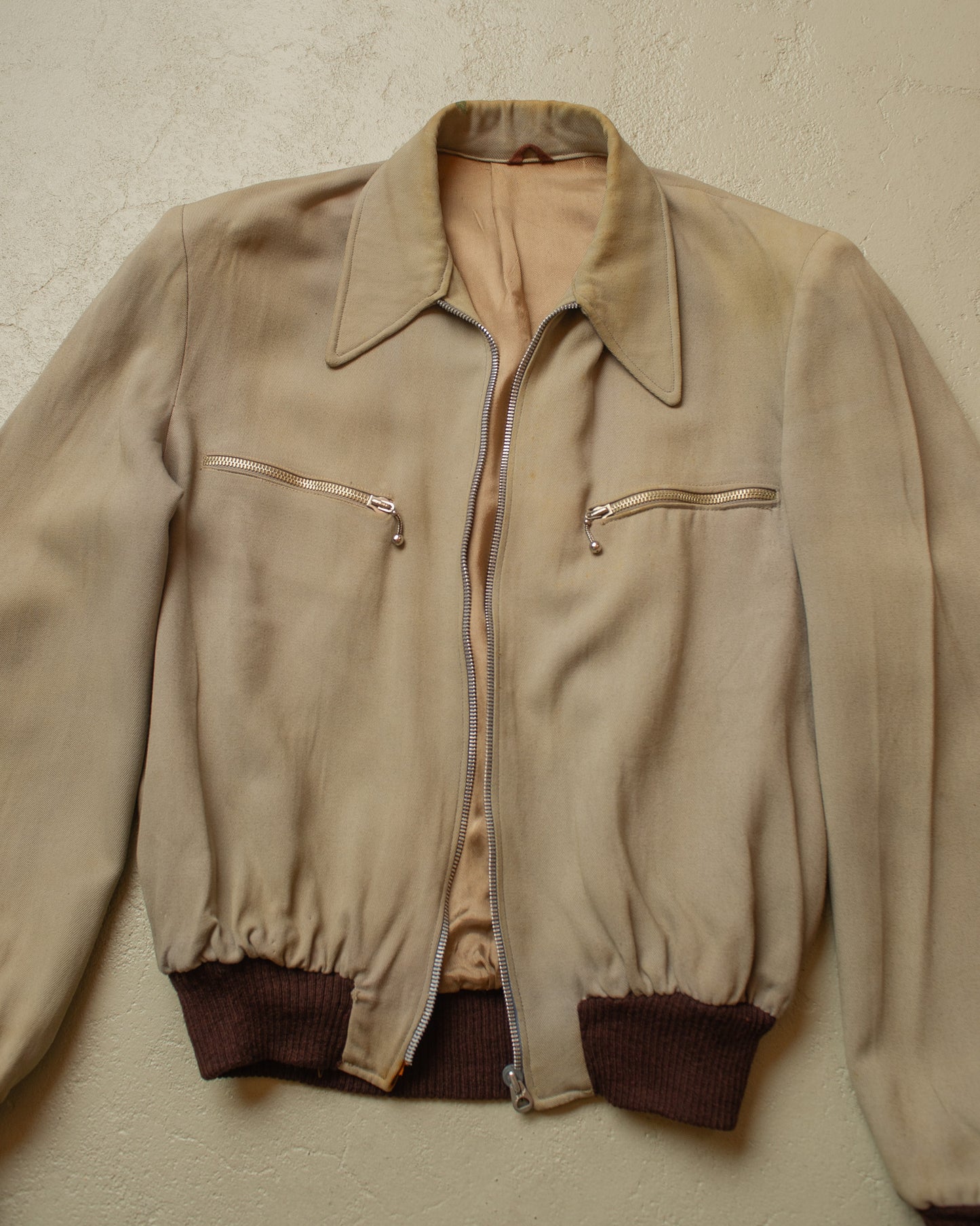 1930s German Gabardine Sports Jacket beige - S