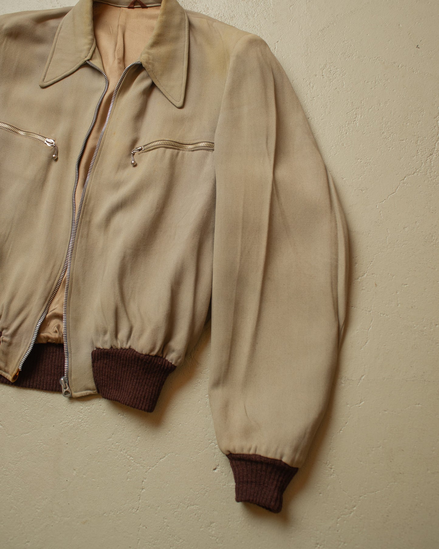 1930s German Gabardine Sports Jacket beige - S