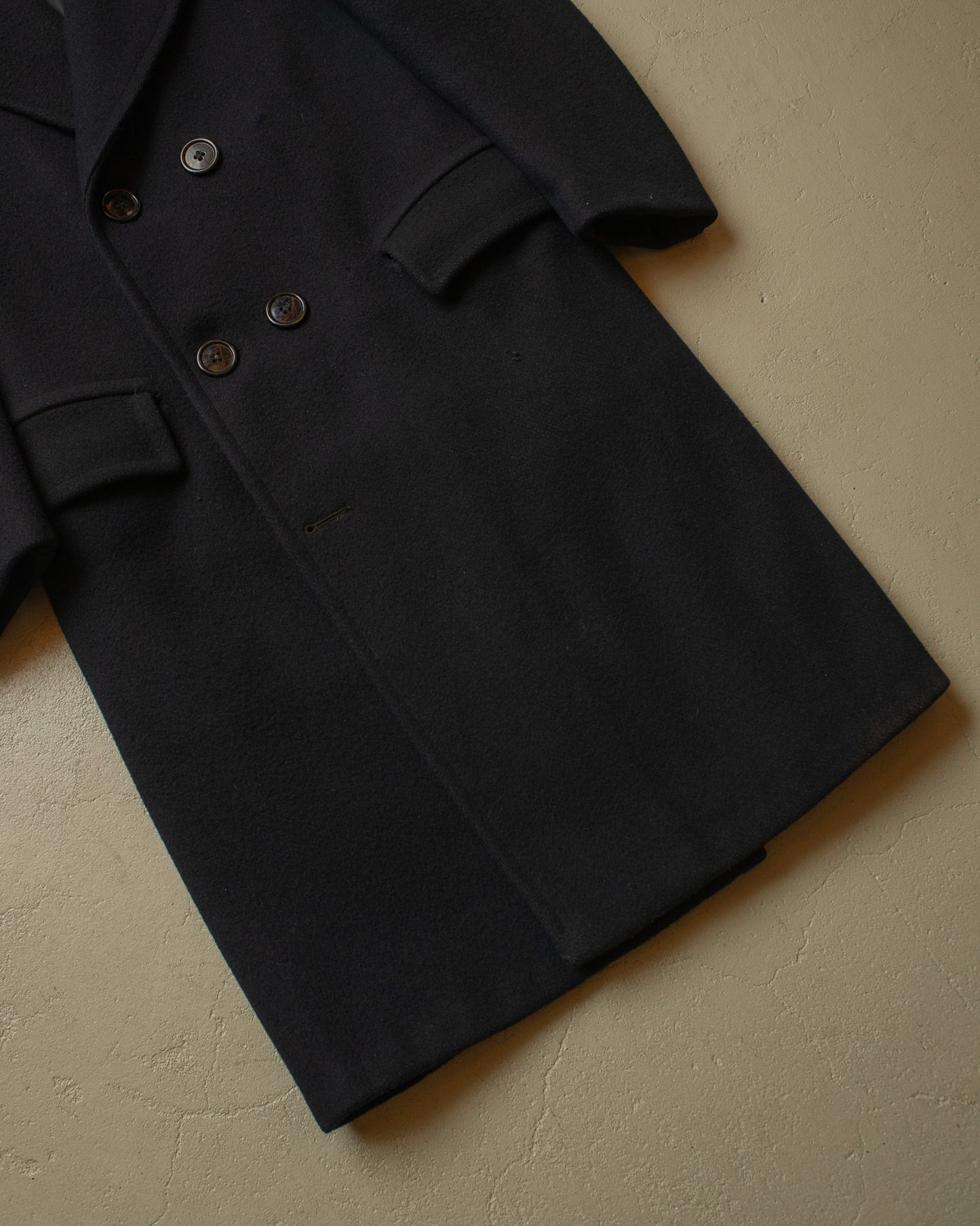 1930s/40s German Double Breasted Heavy Wool Overcoat navyblue - S