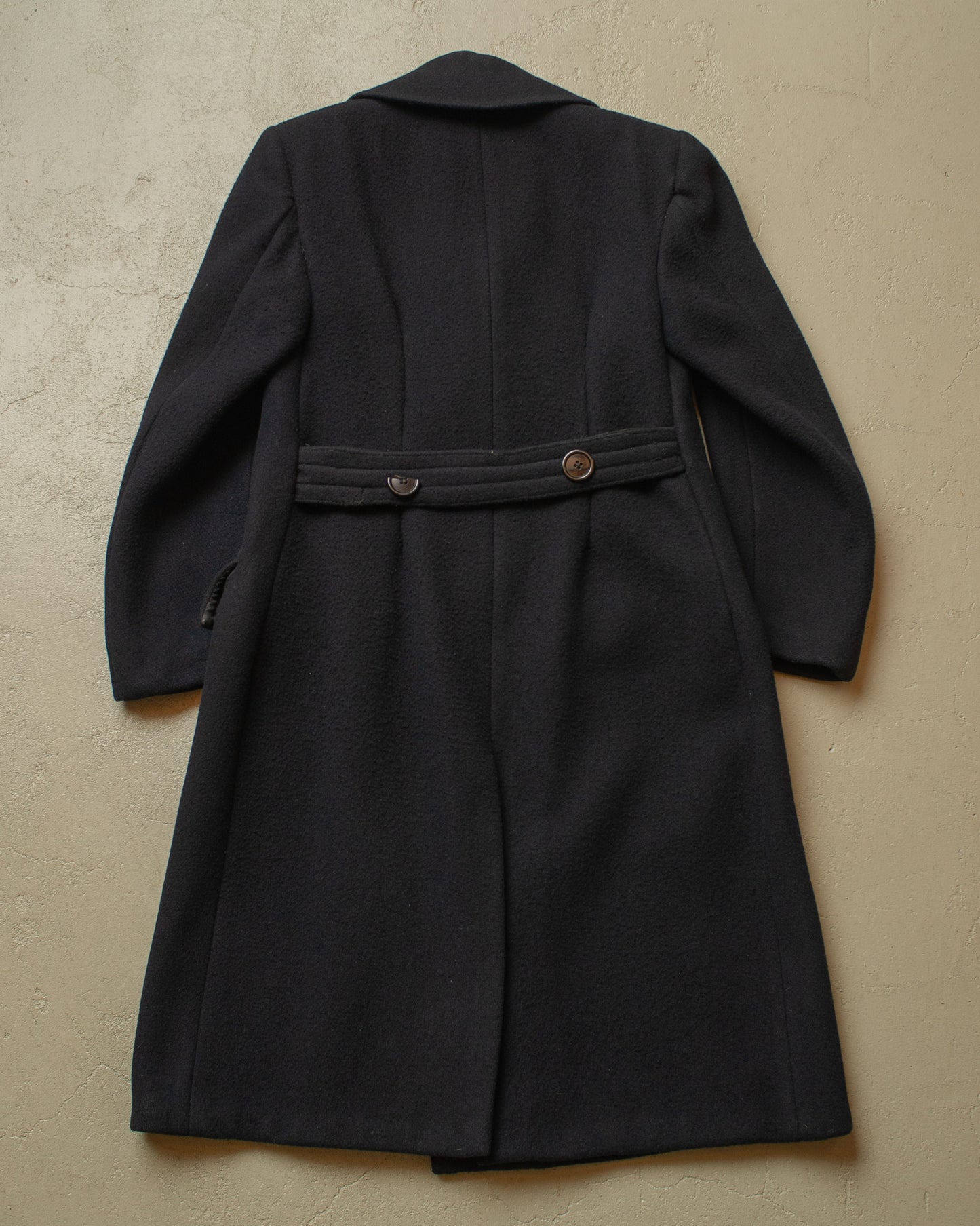 1930s/40s German Double Breasted Heavy Wool Overcoat navyblue - S