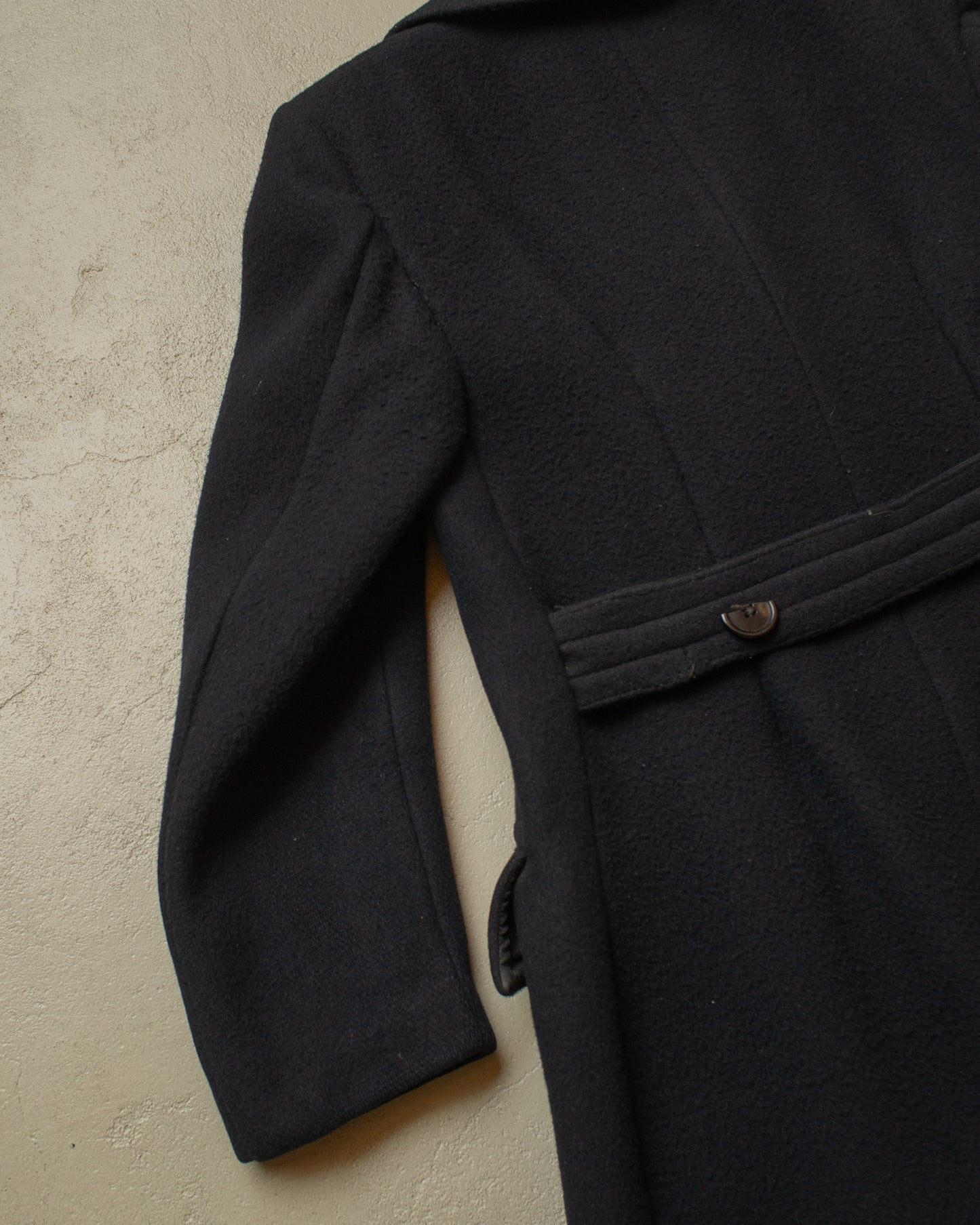1930s/40s German Double Breasted Heavy Wool Overcoat navyblue - S