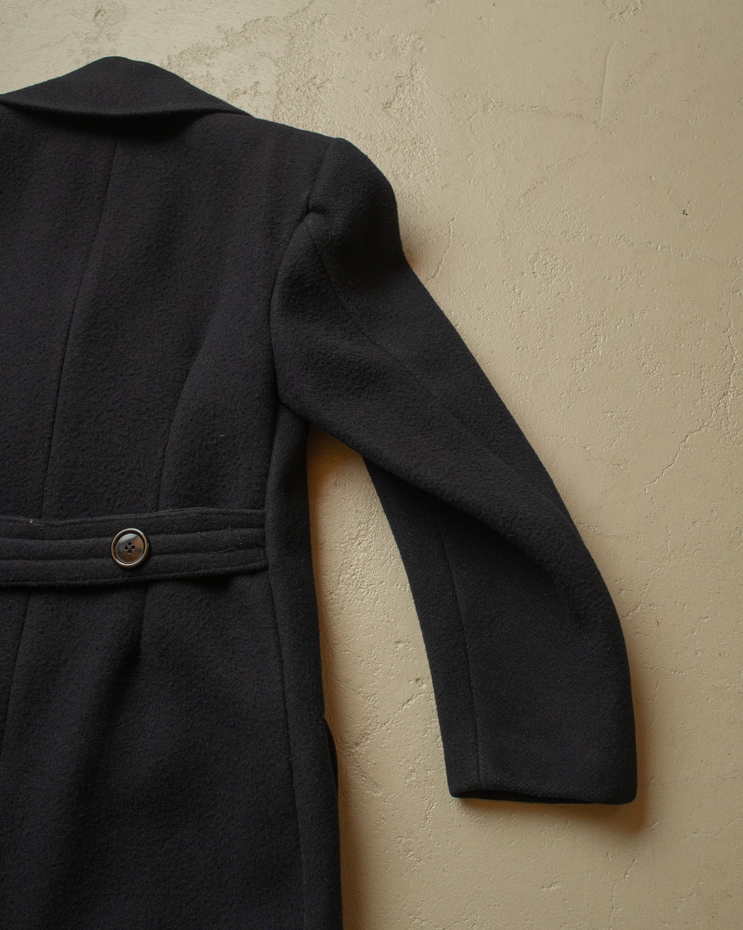 1930s/40s German Double Breasted Heavy Wool Overcoat navyblue - S
