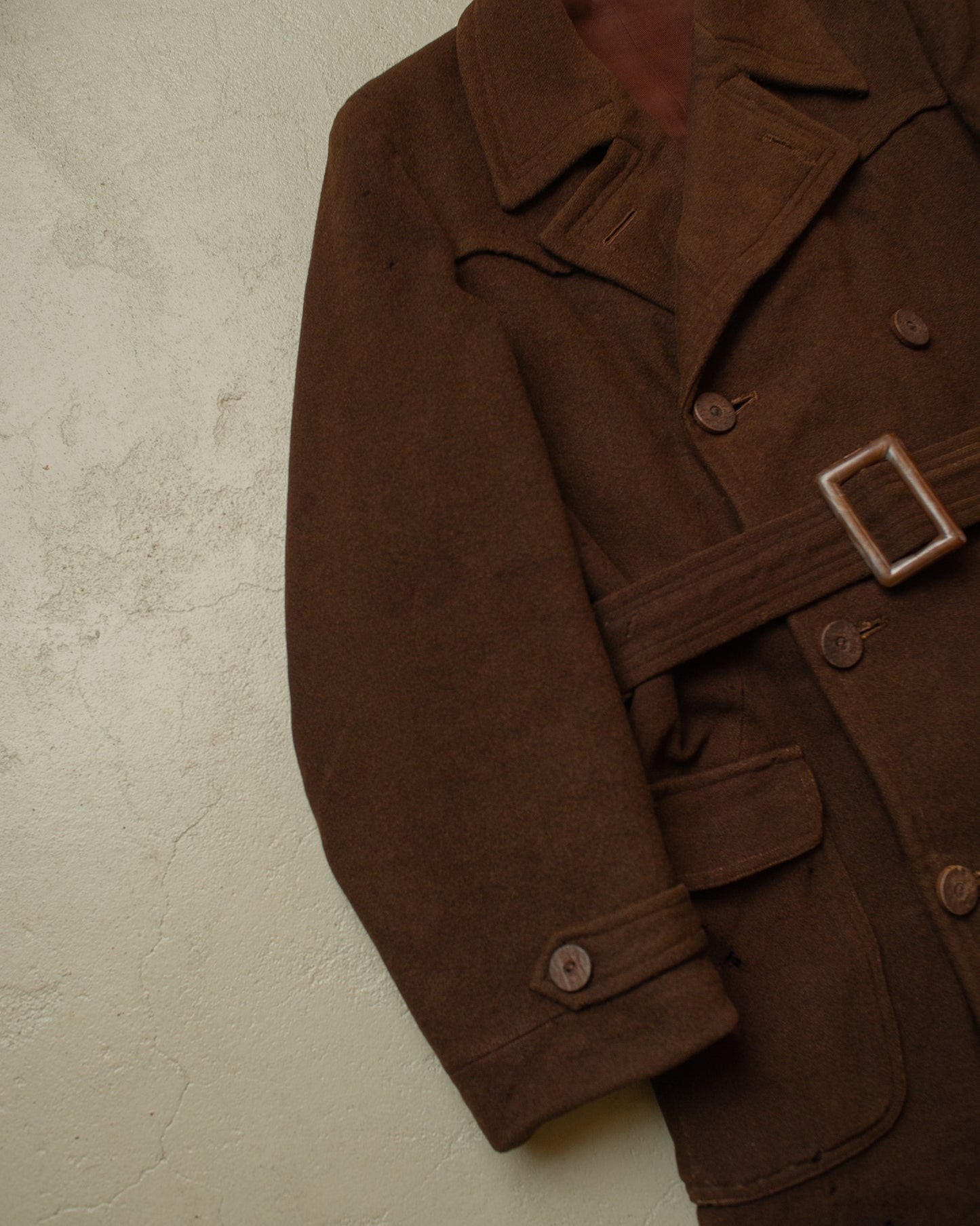1930s damaged German Wool Sports Coat brown - M
