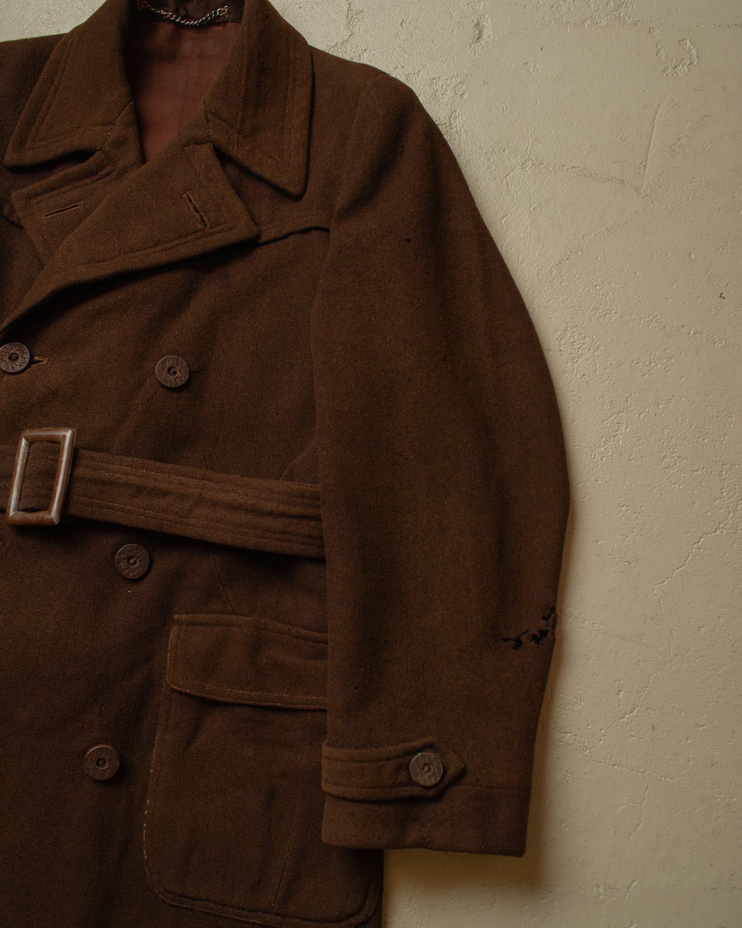 1930s damaged German Wool Sports Coat brown - M